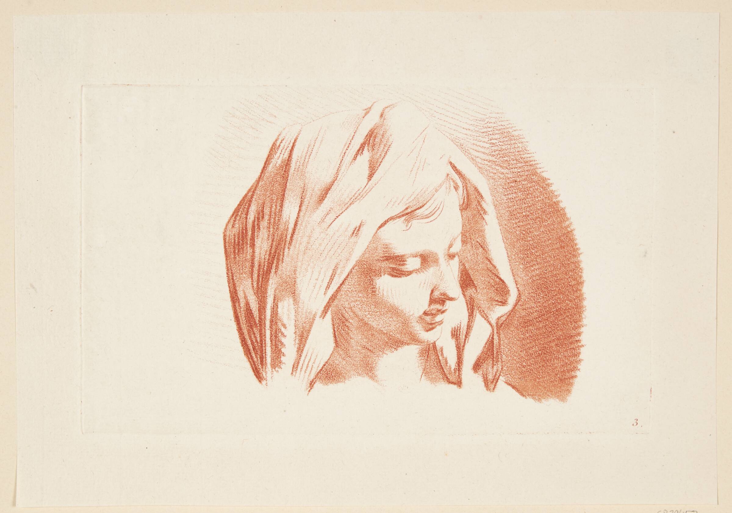 Studie af et kvindeansigt, Louise-Rosalie Hémery, 1775-1779