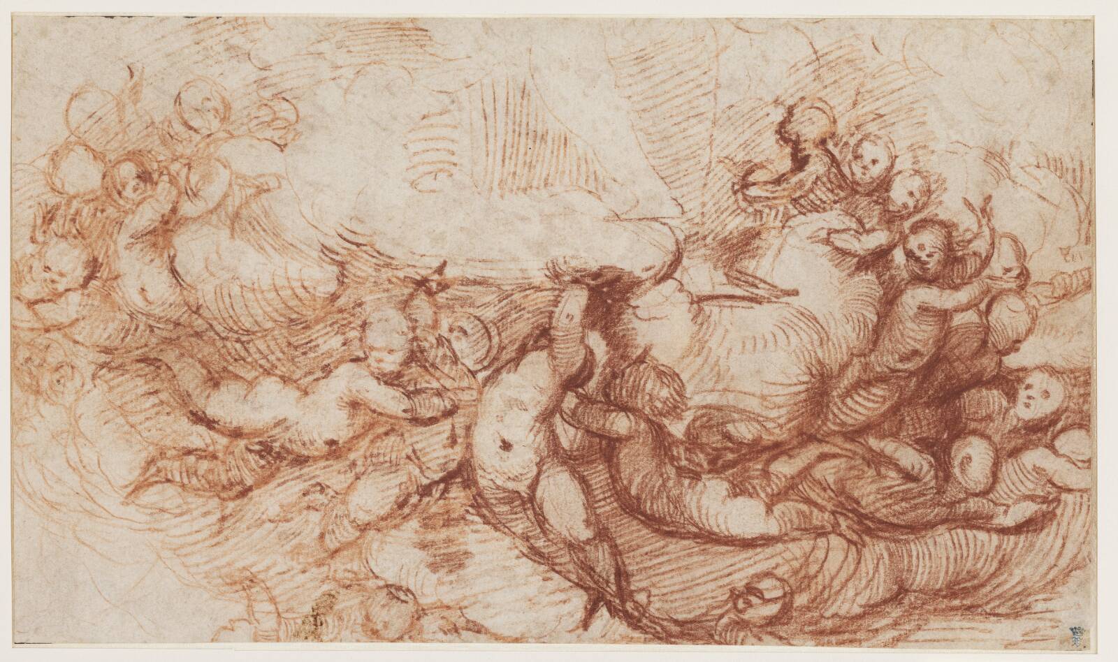 Sværm af putti omkring en sky, Giulio Campi, 1538-1541
