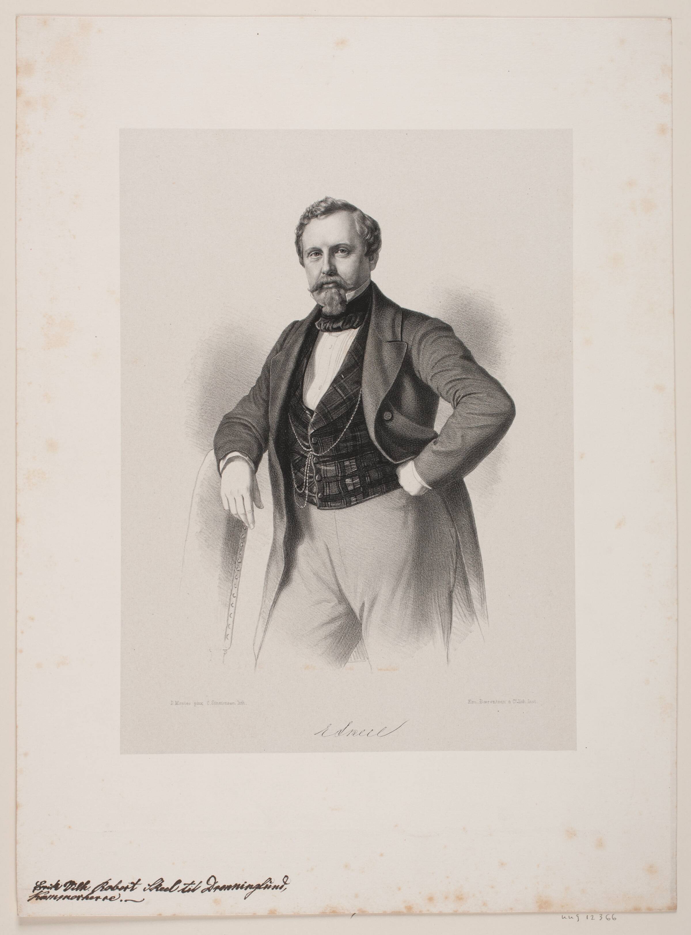 Erik Vilhelm Robert Skeel, til Dronninglund, C. Simonsen, 1858