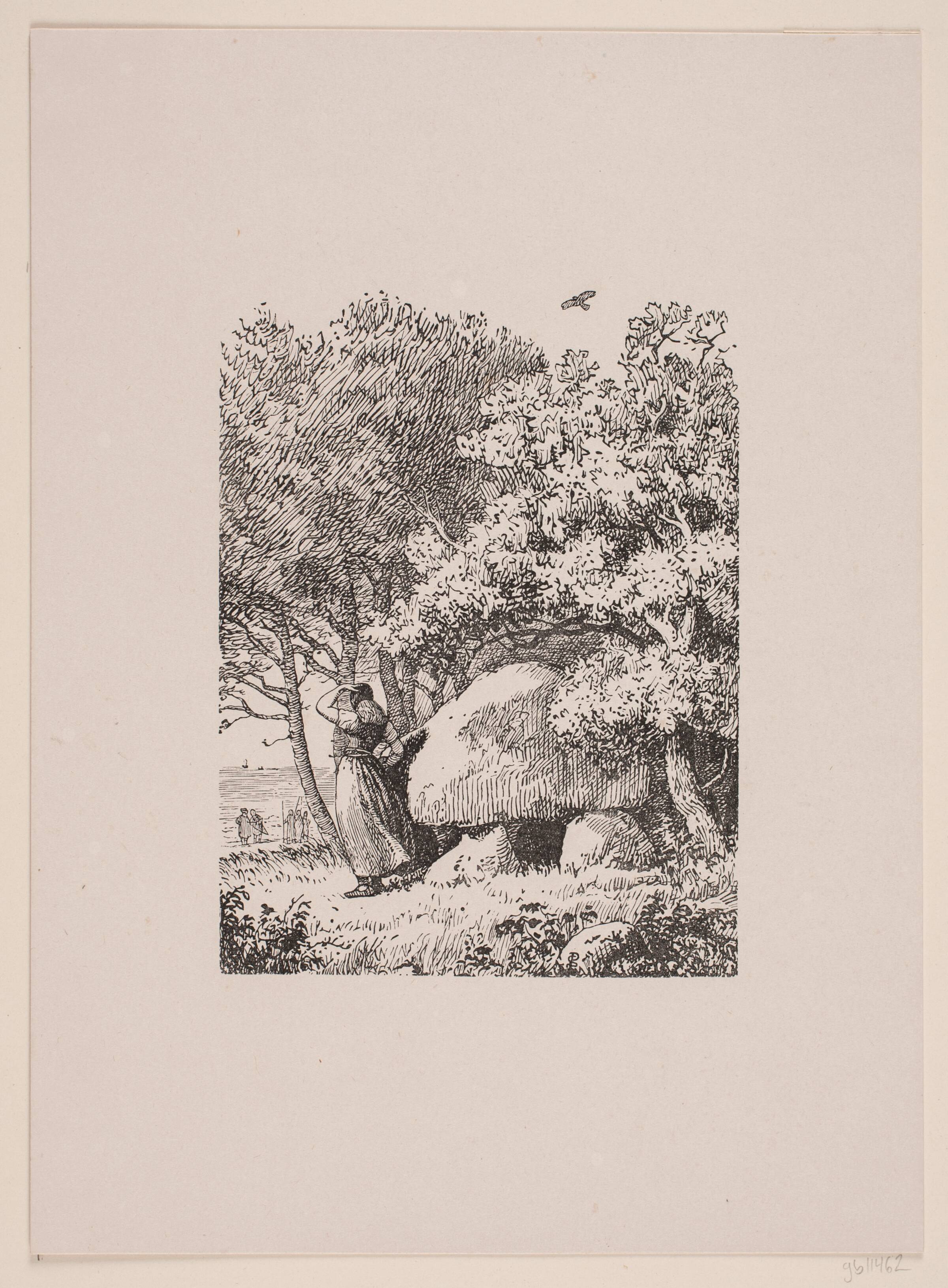 Illustration til "Gudruns Hævn" i Gæa, Æsthetisk Aarbog, 1845, Johan Aagaard, 1845