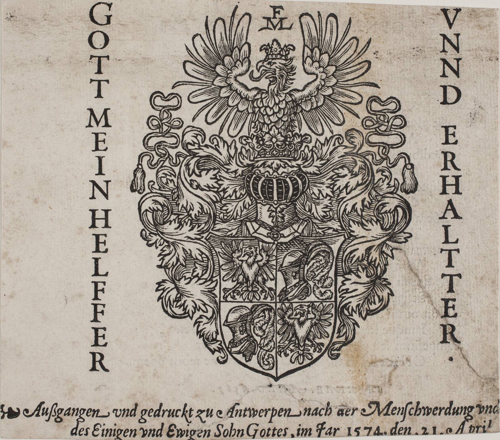 Melchior Lorcks våbenskjold, Melchior Lorck, 1574