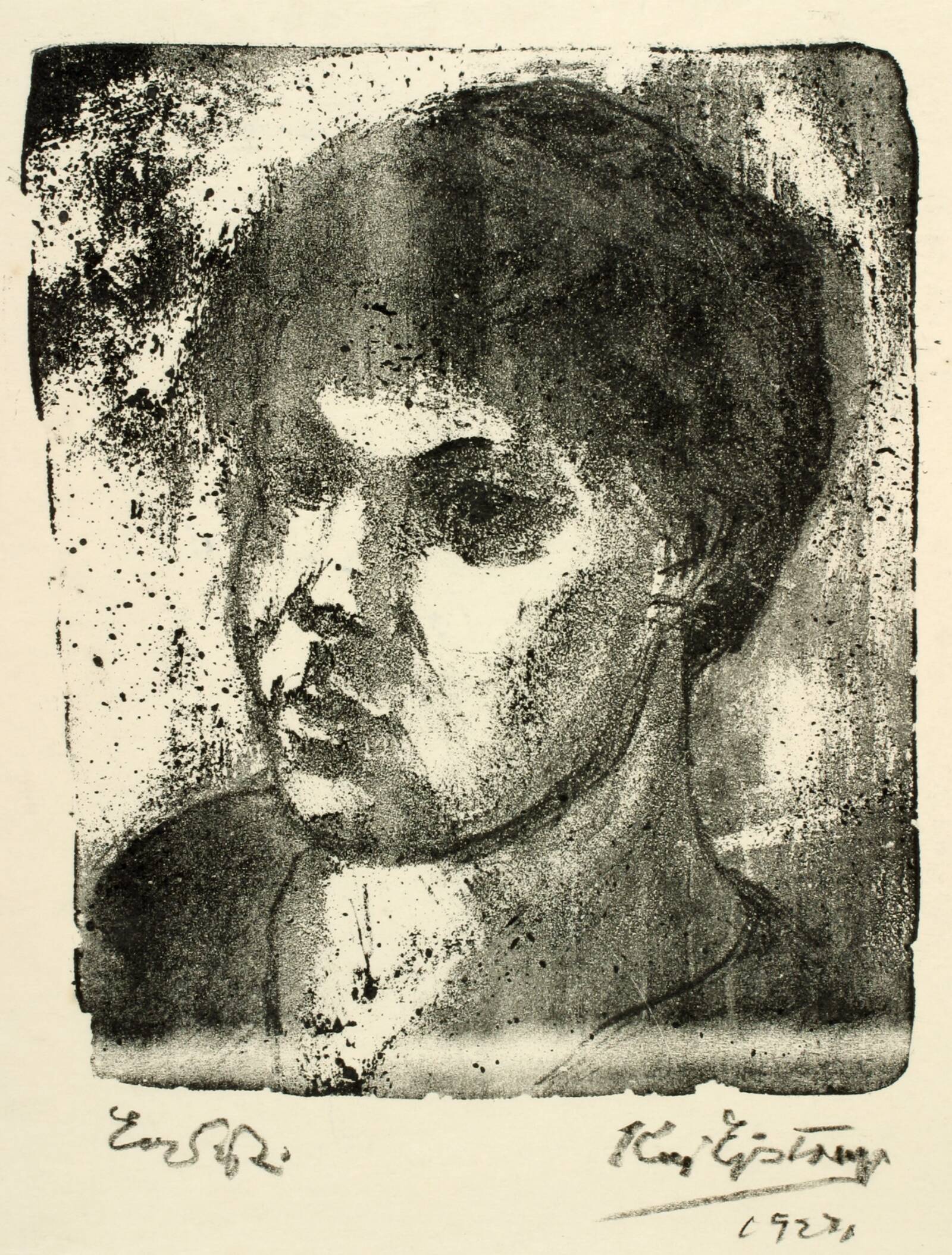 Portræthoved af ung kvinde, Kaj Ejstrup, 1927
