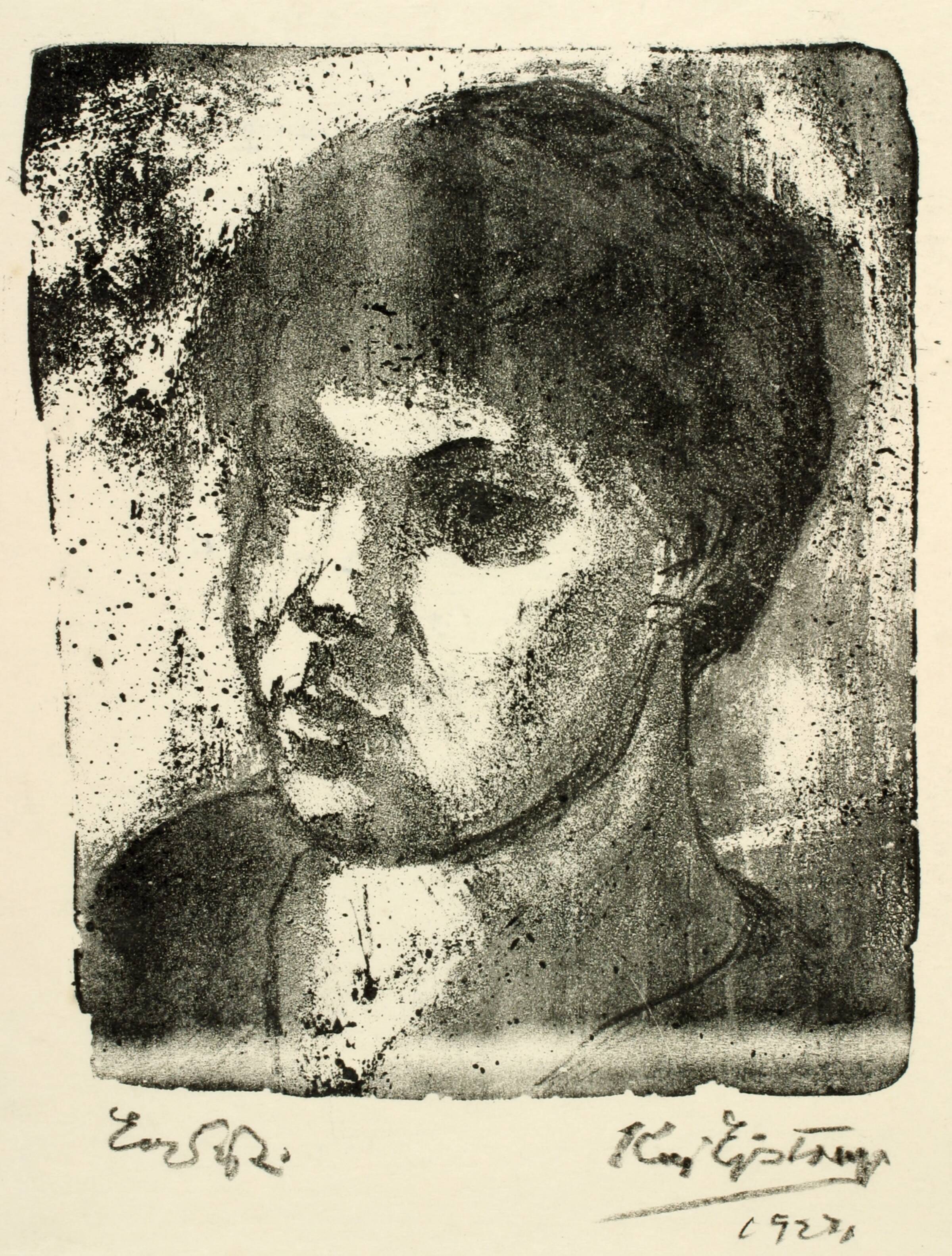Portræthoved af ung kvinde, Kaj Ejstrup, 1927