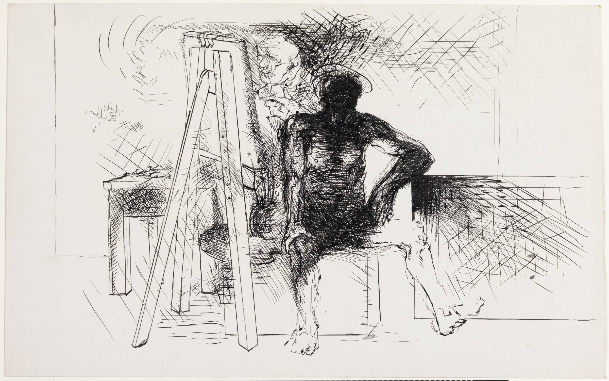 Kunstner i atelier, Finn Winge Nielsen, 1973