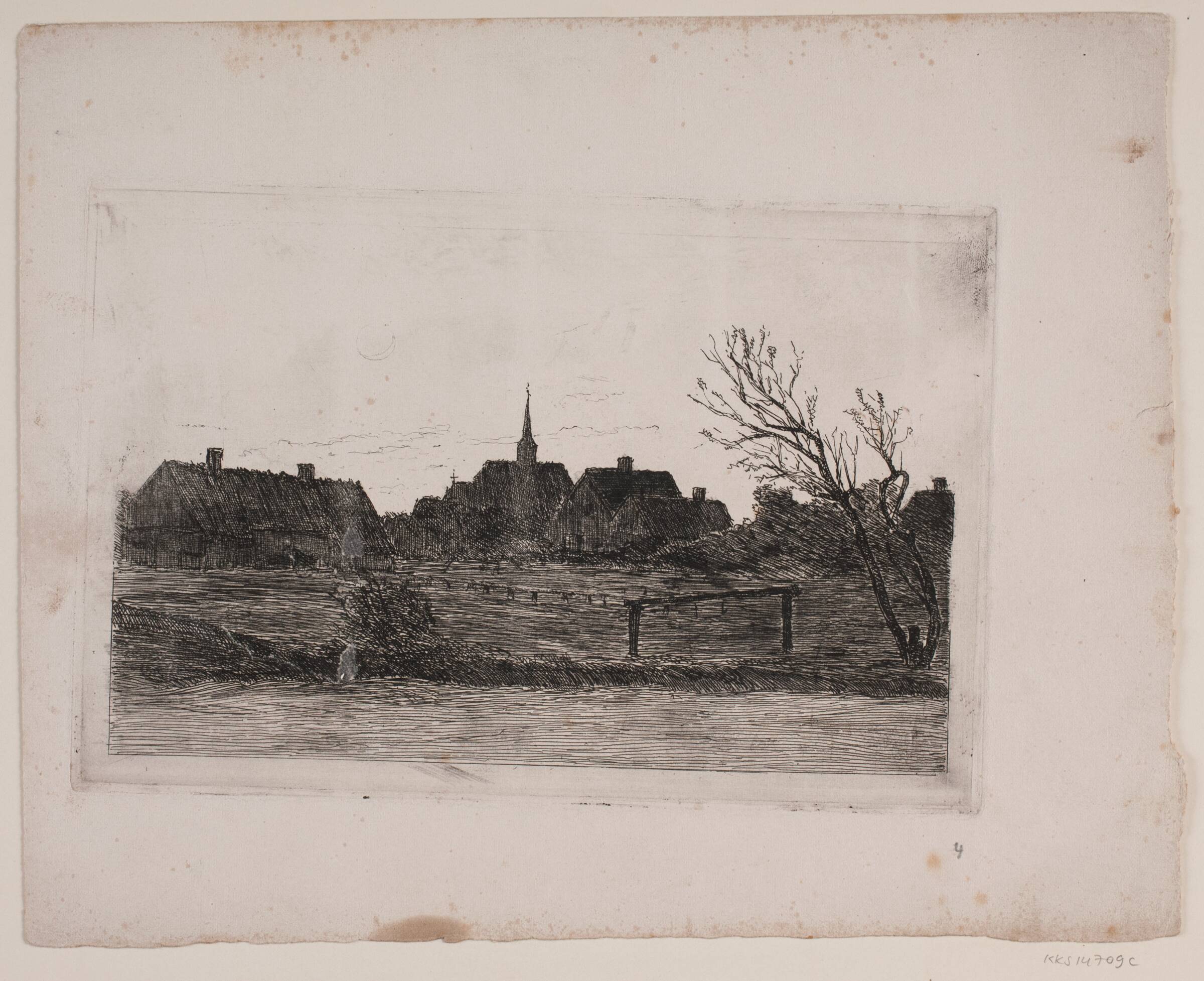 Hornbæk kirke, sommeraften, Carl Locher, 1887