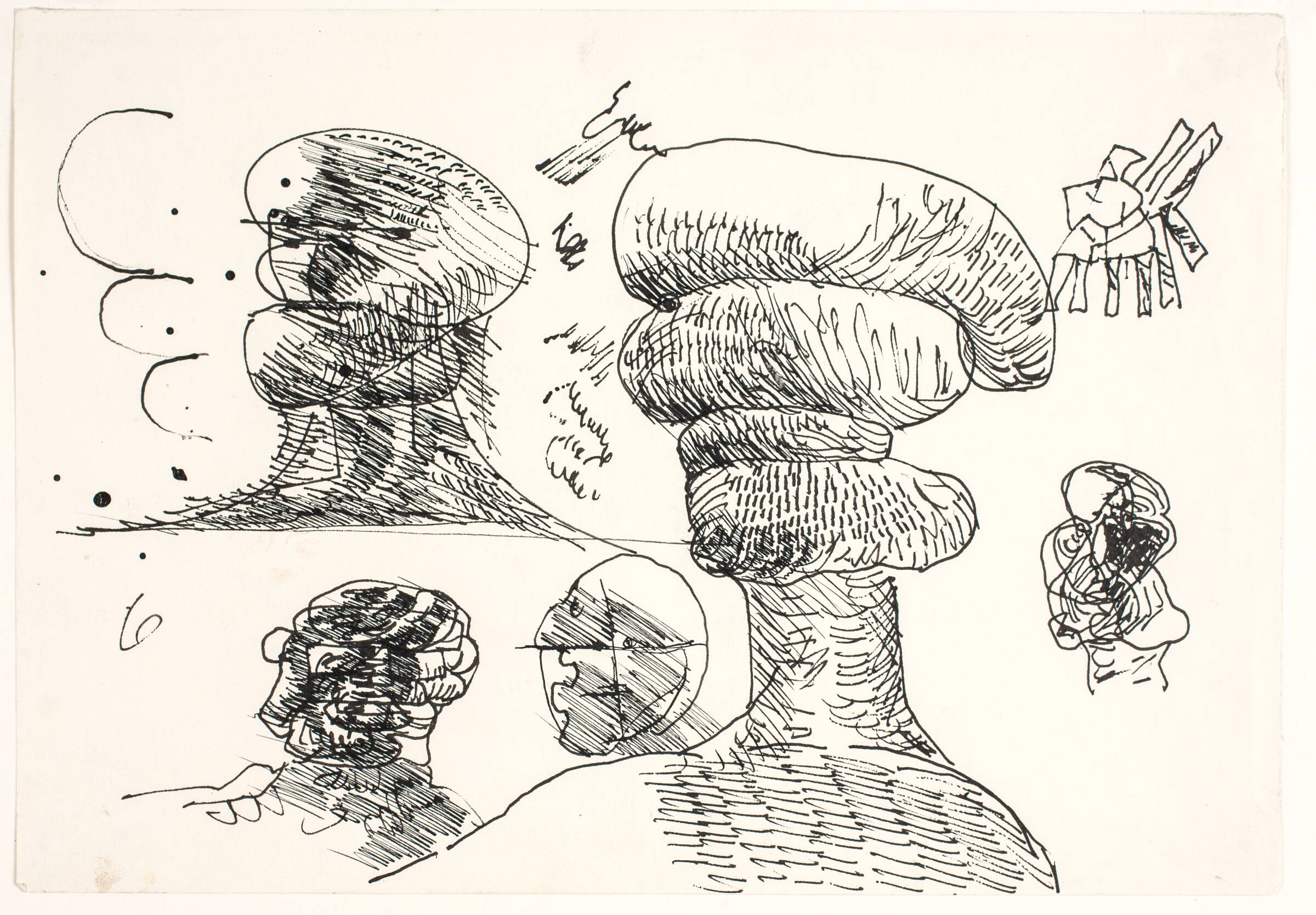 To store, dejglignende hoveder og flere mindre, Svend Wiig Hansen, 1957