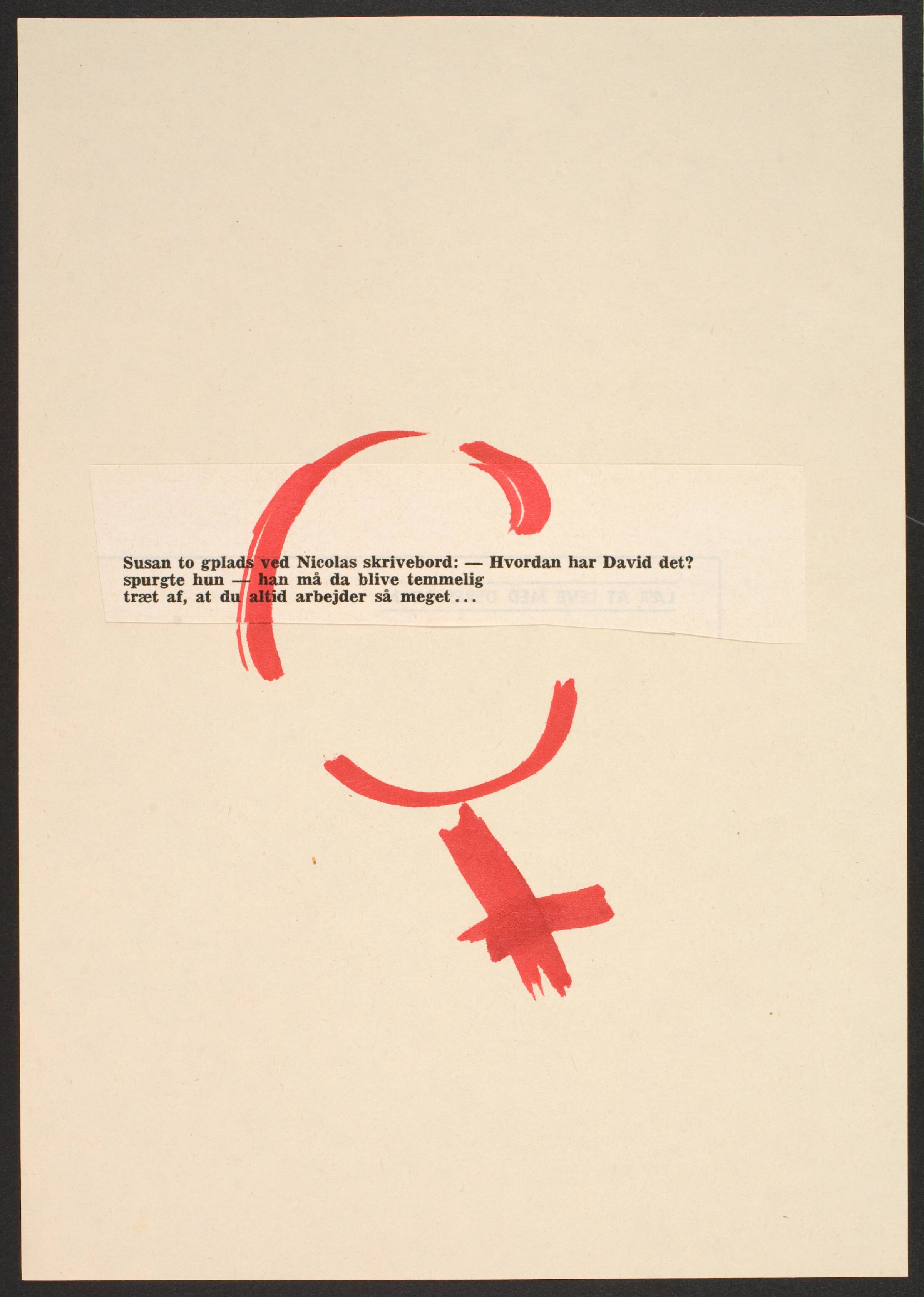 Udklip på papir med kvindetegnet, Lene Adler Petersen, 1974