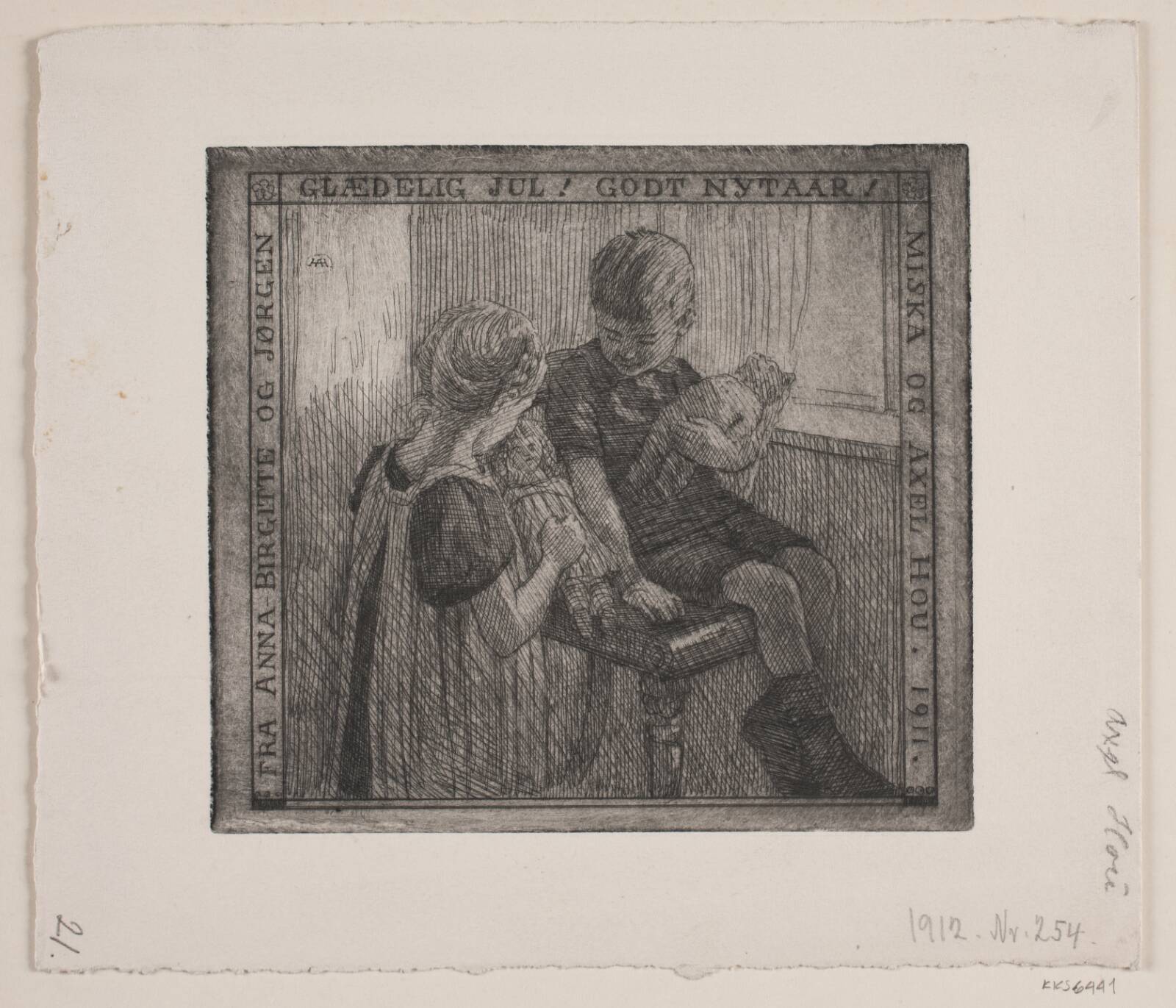 Jule- og nytårskort, Axel Hou, 1911