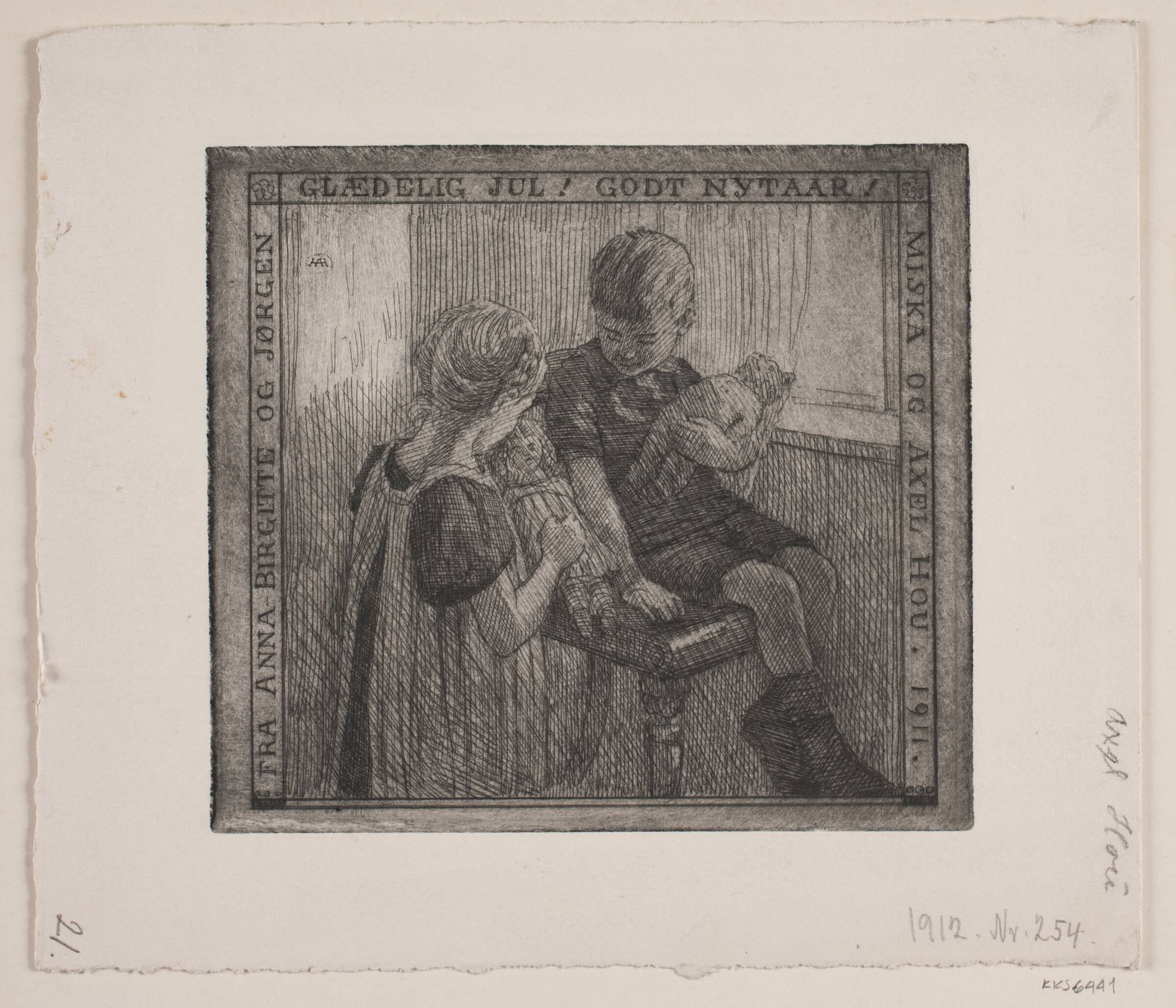 Jule- og nytårskort, Axel Hou, 1911