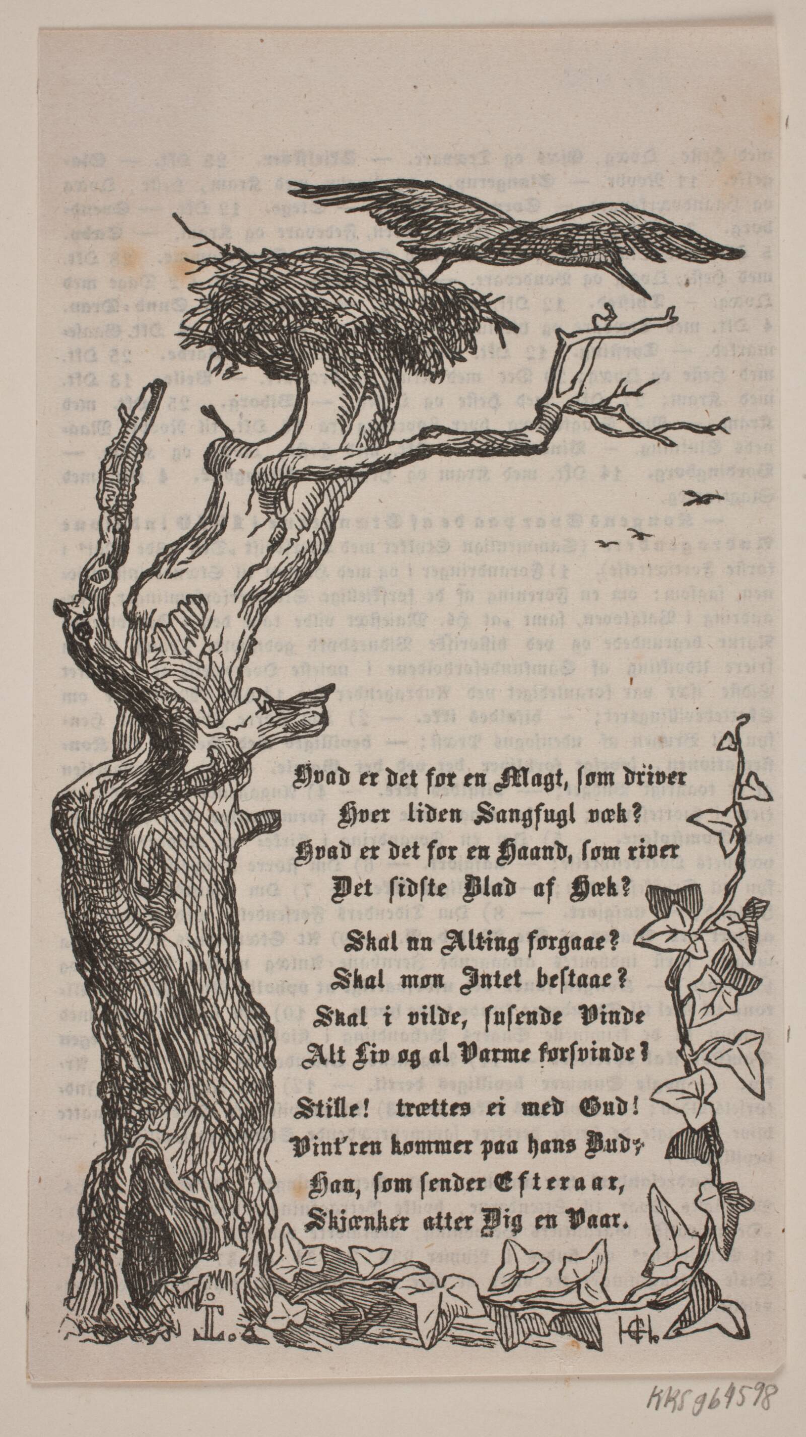 Indramning med storkerede i egetræ, H.C. Henneberg, 1842