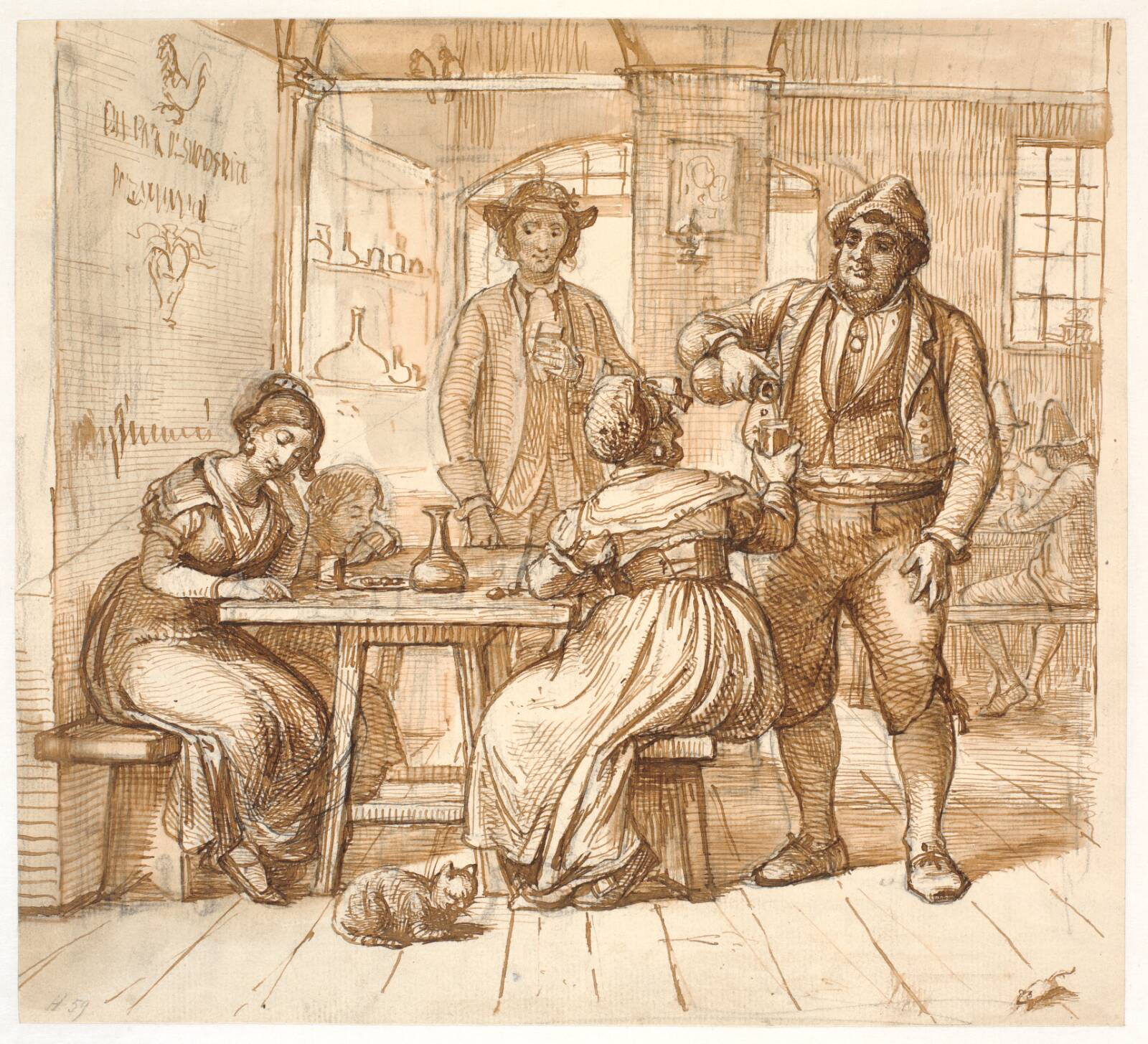 Osteriscene, Wilhelm Marstrand, 1810-1873