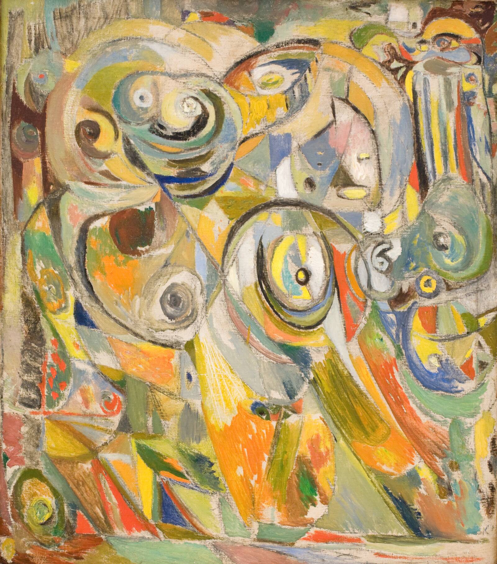 Figurkomposition i grønt, Ejler Bille, 1947
