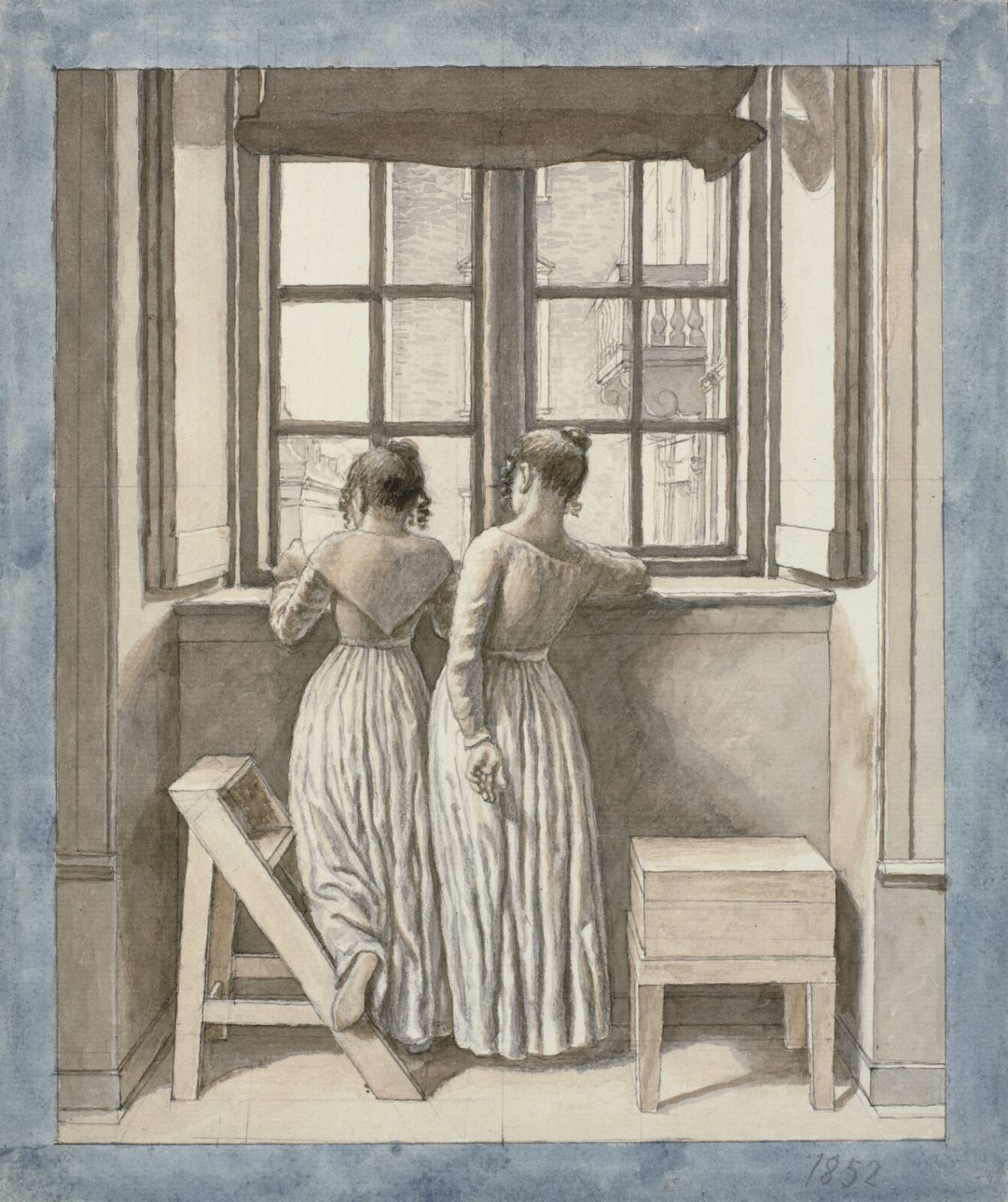 At a Window in the Artist's Studio, by C.W. Eckersberg, 1852