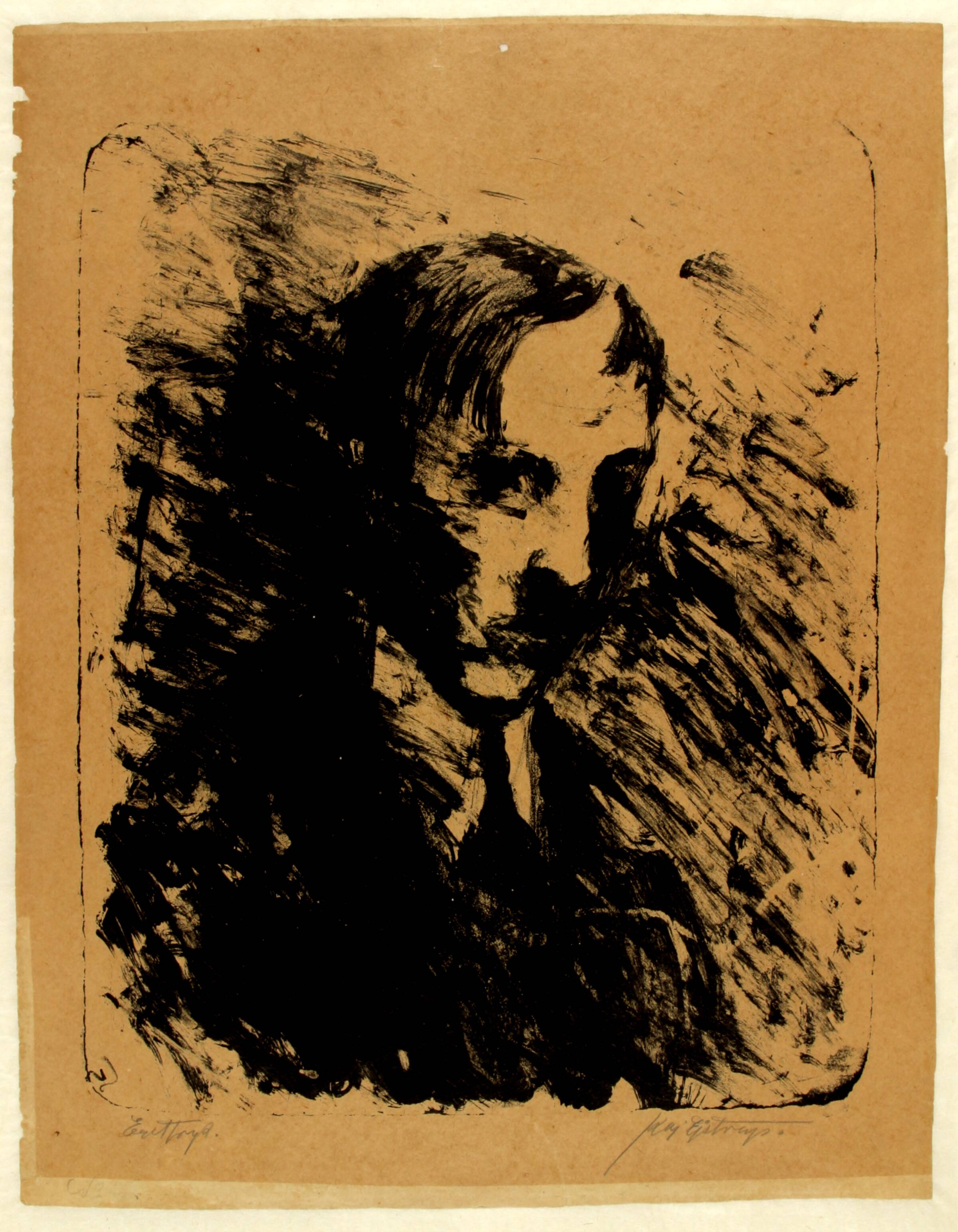 Selvportræt i 3/4 profil mod højre, Kaj Ejstrup, 1930