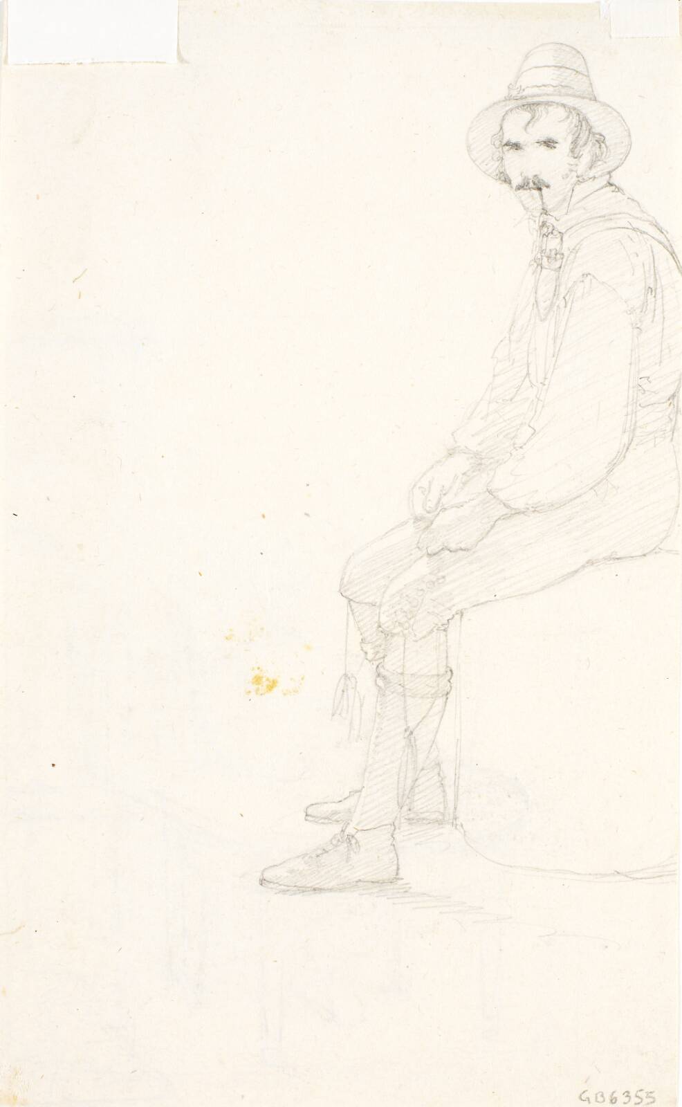Siddende tyroler, by Wilhelm Bendz, 1831-1832
