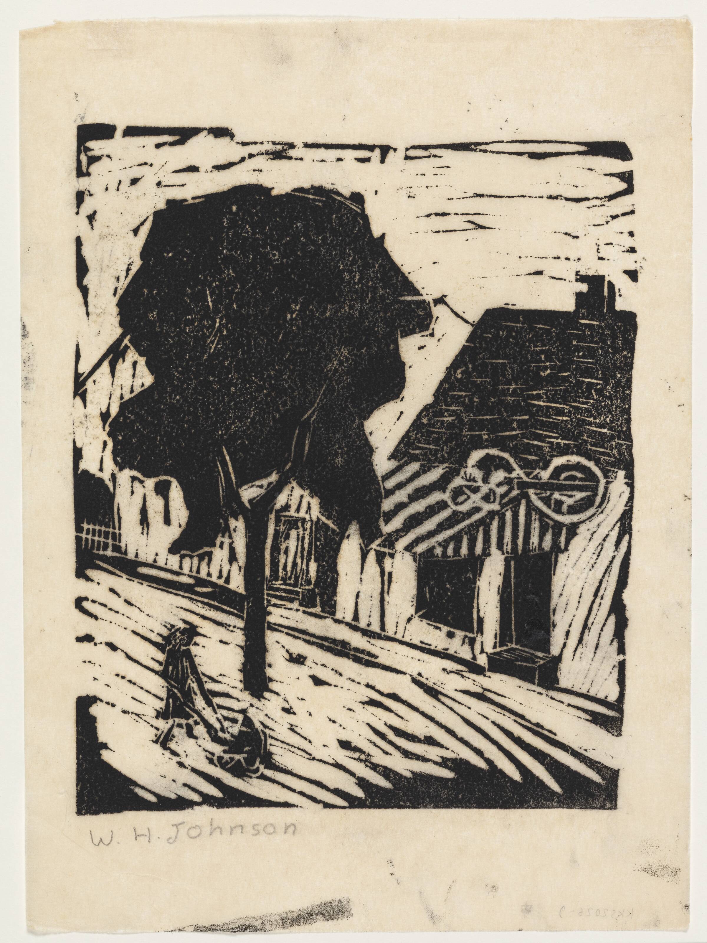 Gadescene med bagerbutik, Johnson, William H., 1939-1944
