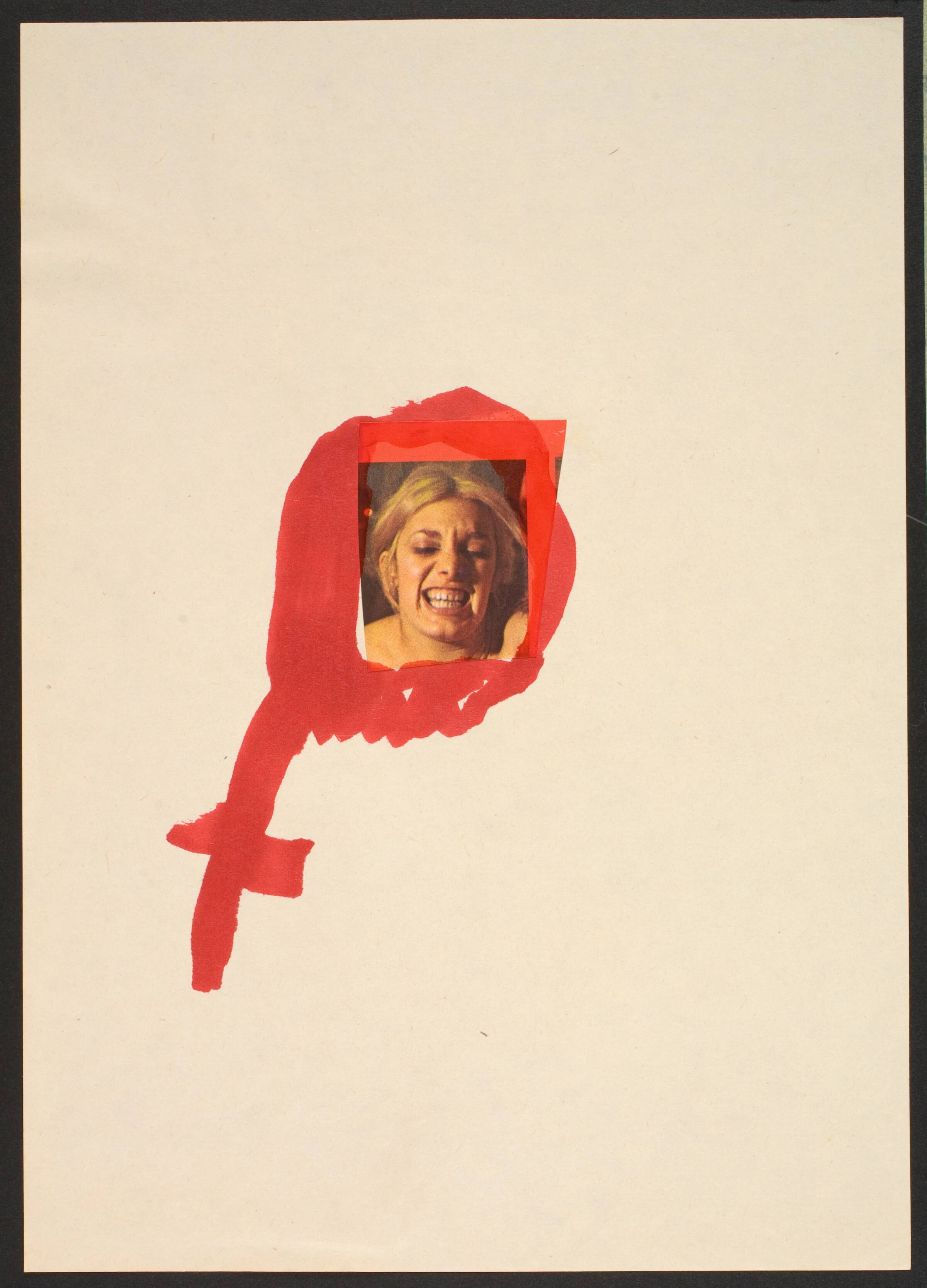 Udklip på papir med kvindetegnet, Lene Adler Petersen, 1974