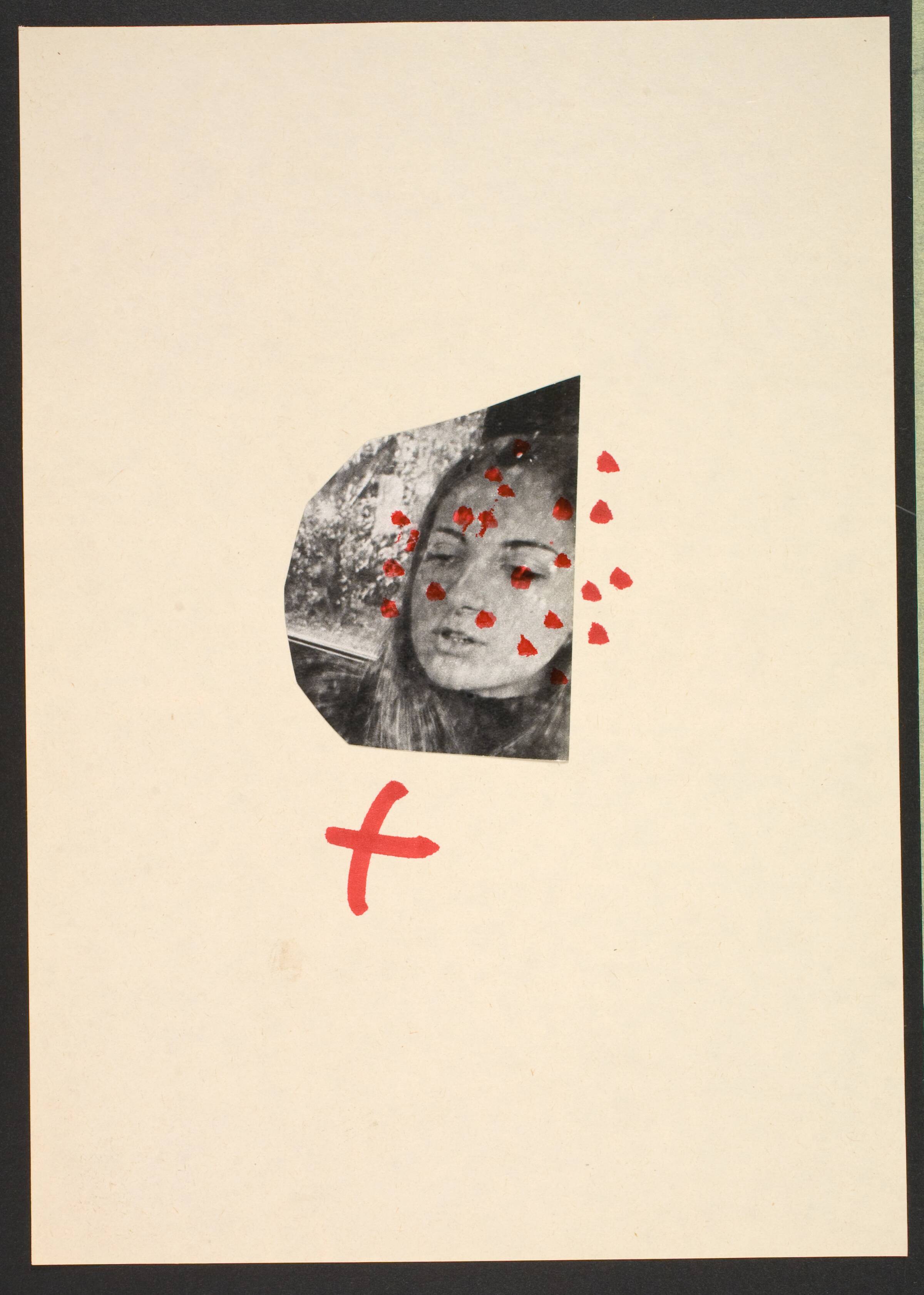 Udklip på papir med kvindetegnet, Lene Adler Petersen, 1974