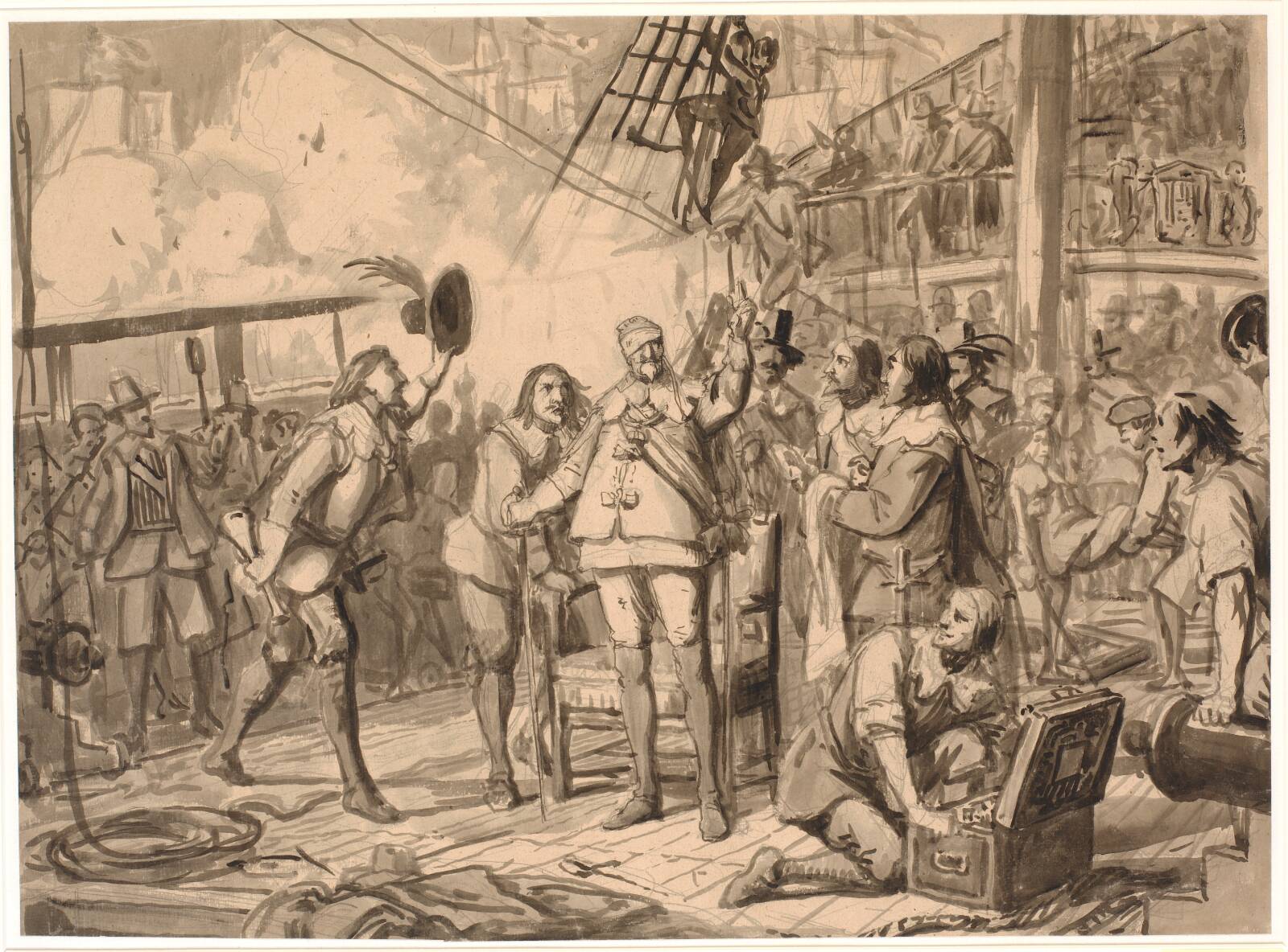 Chr. IV på "Trefoldigheden", Wilhelm Marstrand, 1861