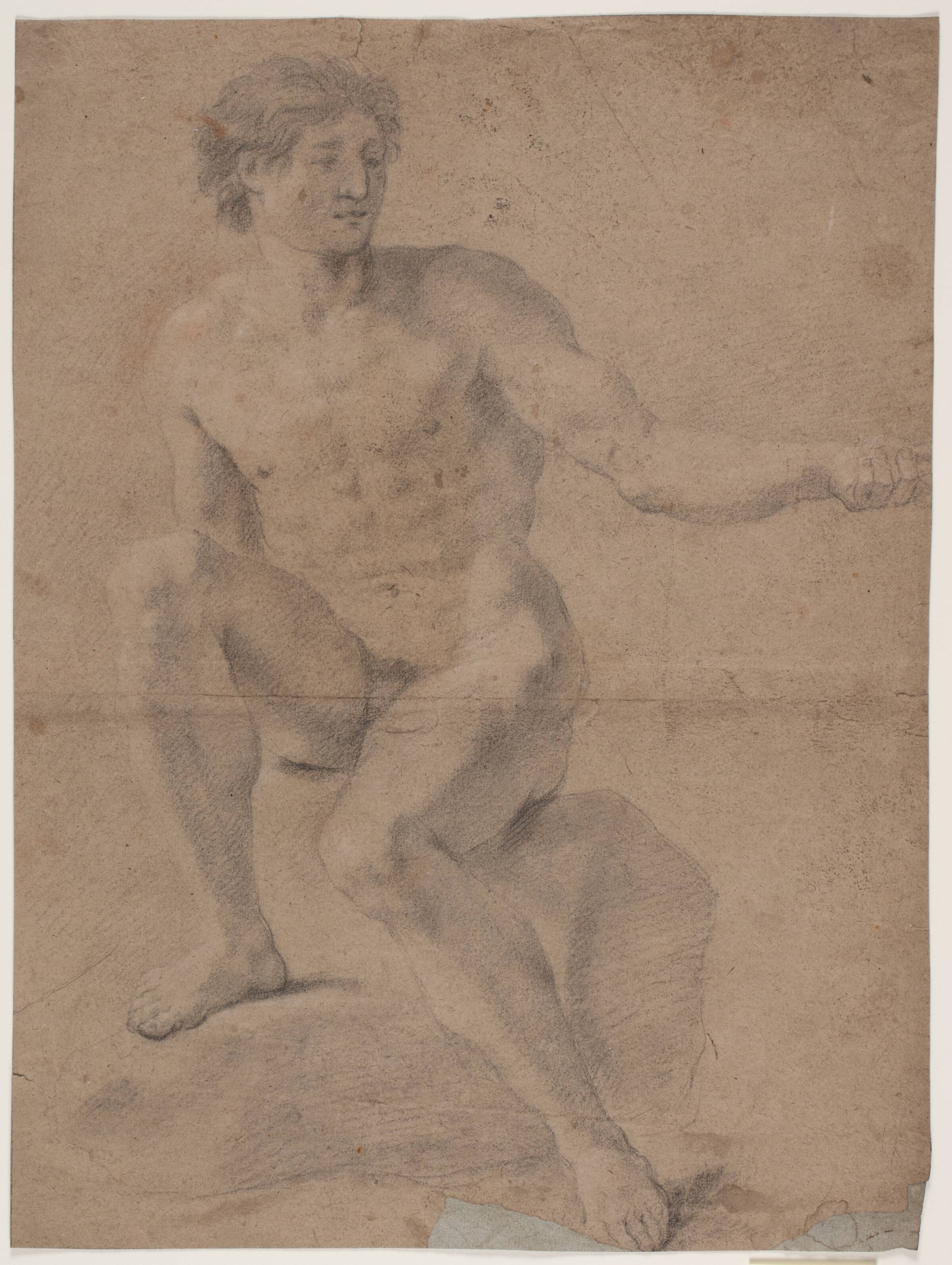 Mandlig modelstudie, Hendrik Krock, 1671-1738