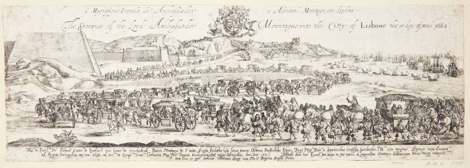 Lord Montagues ankomst til Lissabon, Dirk Stoop, 1662