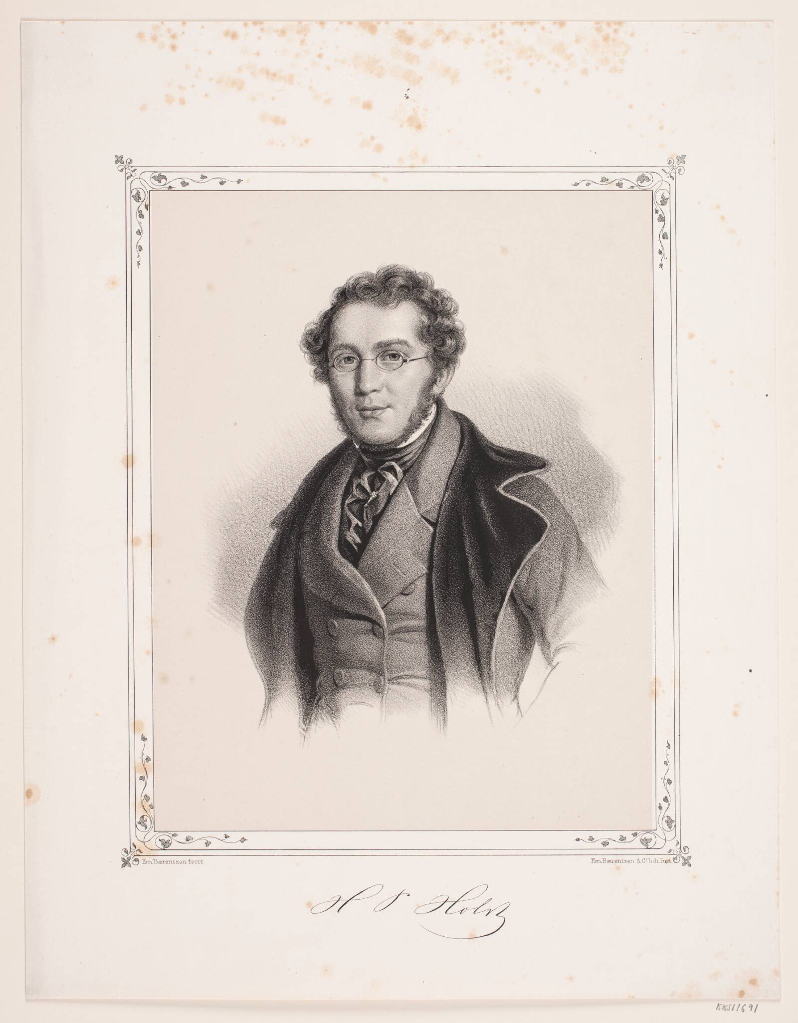 Hans Peter Holst, Emil Ditlev Bærentzen, 1840-1849