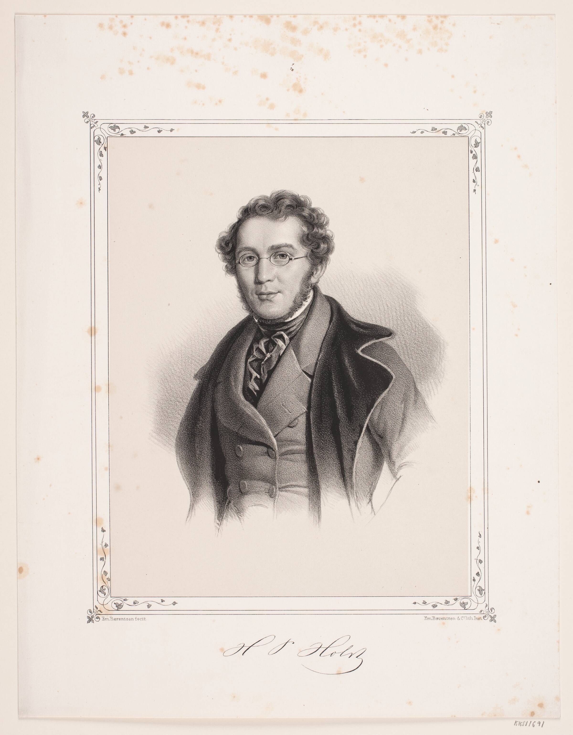 Hans Peter Holst, Emil Ditlev Bærentzen, 1840-1849
