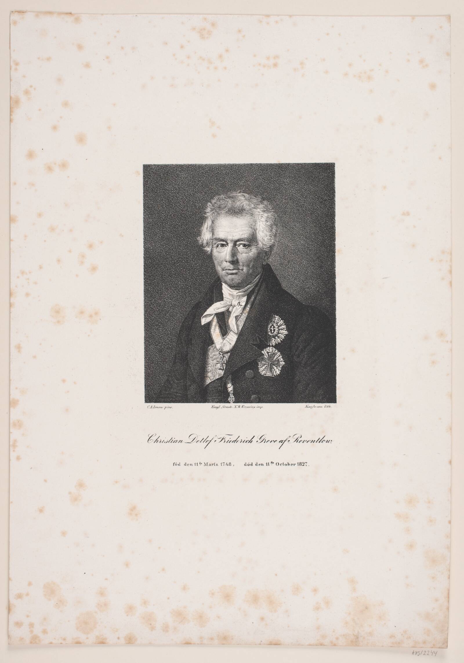 C. D. F. Reventlov, Asmus Kaufmann, 1836