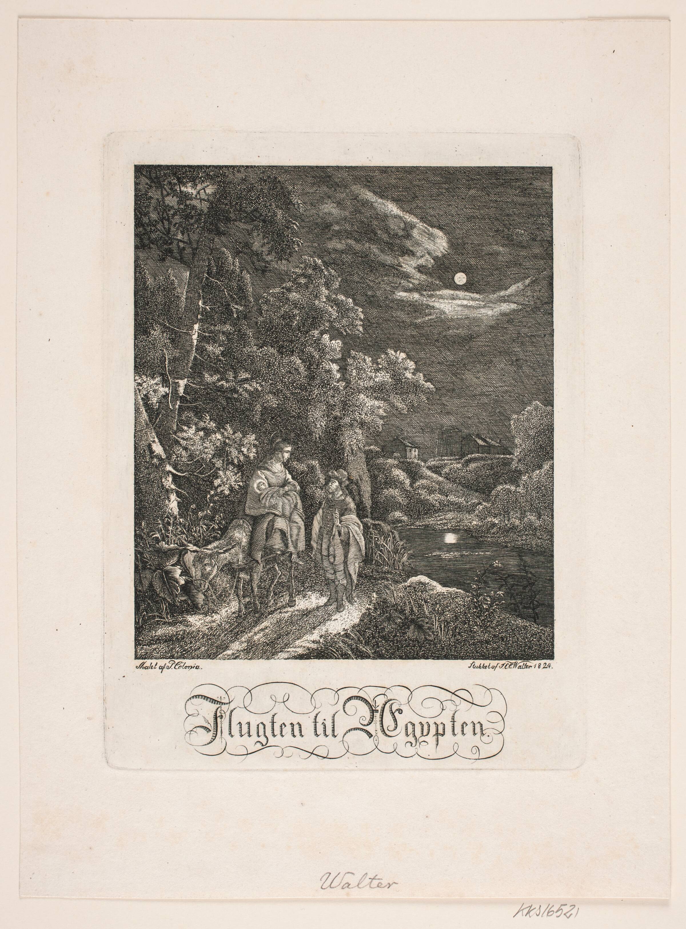 Flugten til Ægypten, Johan Christian Ernst Walter, 1824