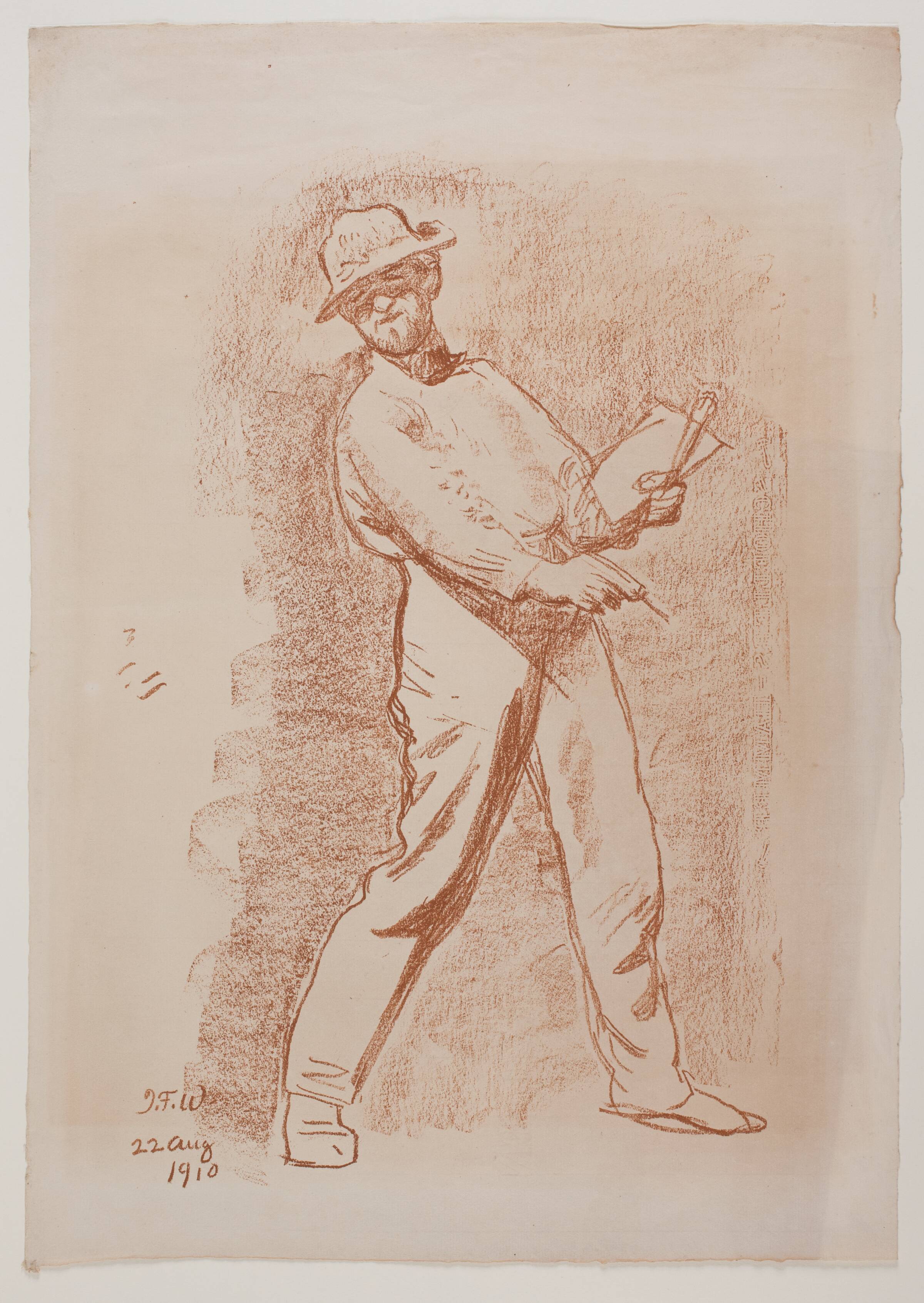 J. F. Willumsen stående i solen, maler., J.F. Willumsen, 1910