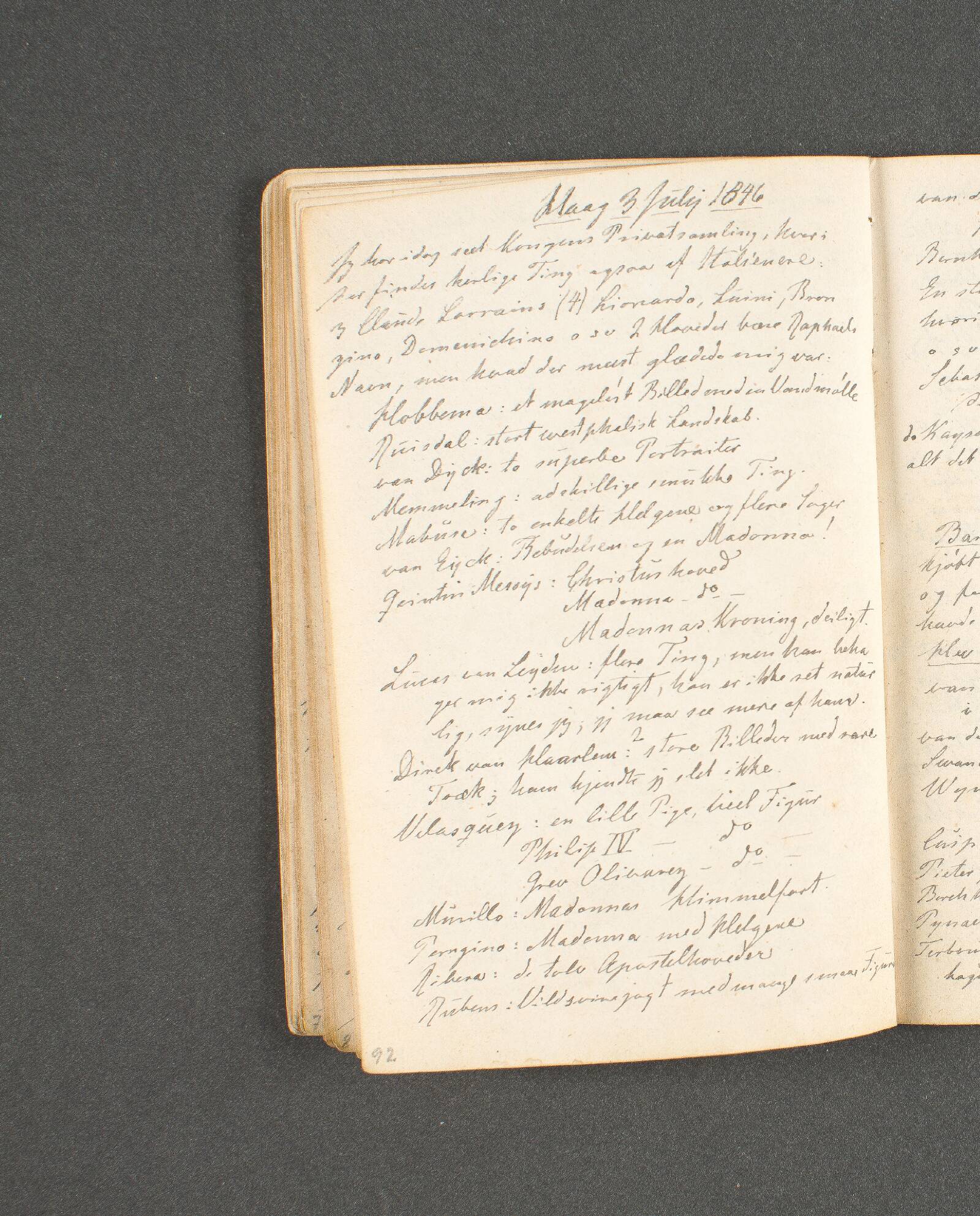 Rejsedagbog. Haag, Johan Thomas Lundbye, 1846