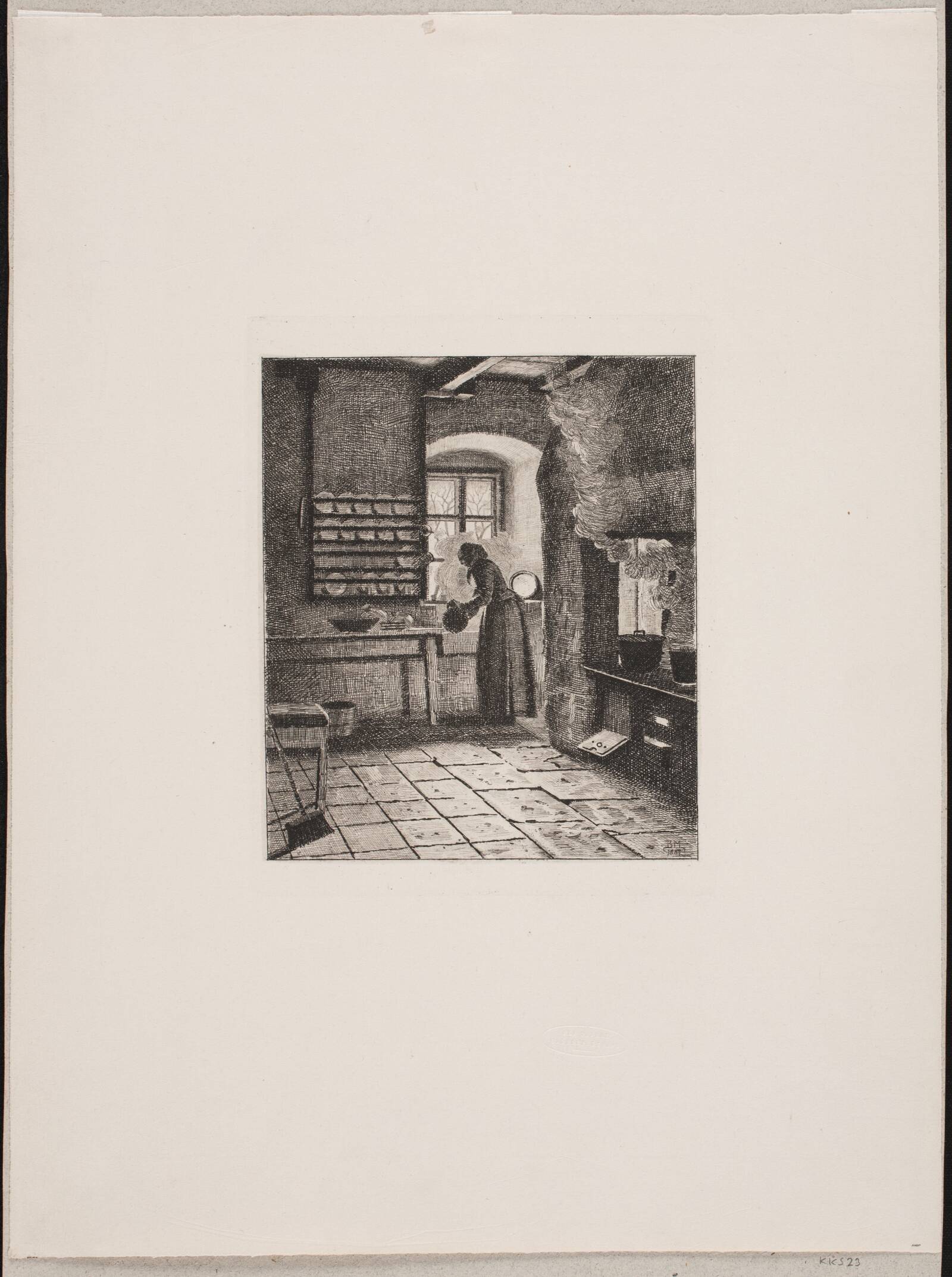 Køkkeninteriør, Bernhard Ulrik Middelboe, 1887