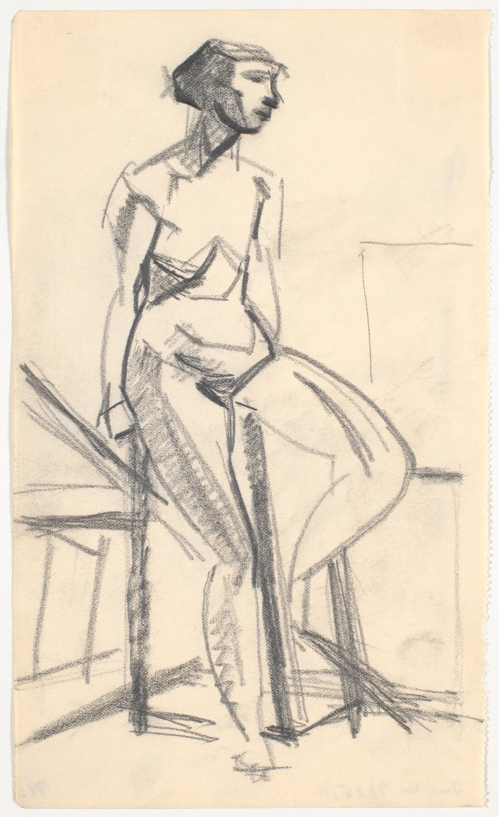 Siddende model, Isakson, Karl, 1914-1915