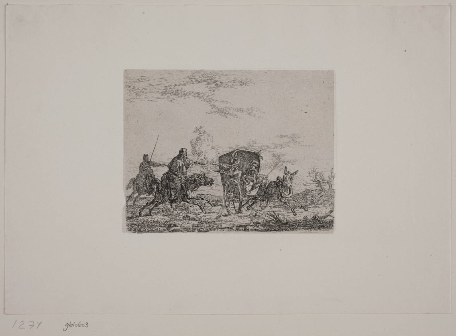 Overfald på en marketender, by Christian David Gebauer, 1814