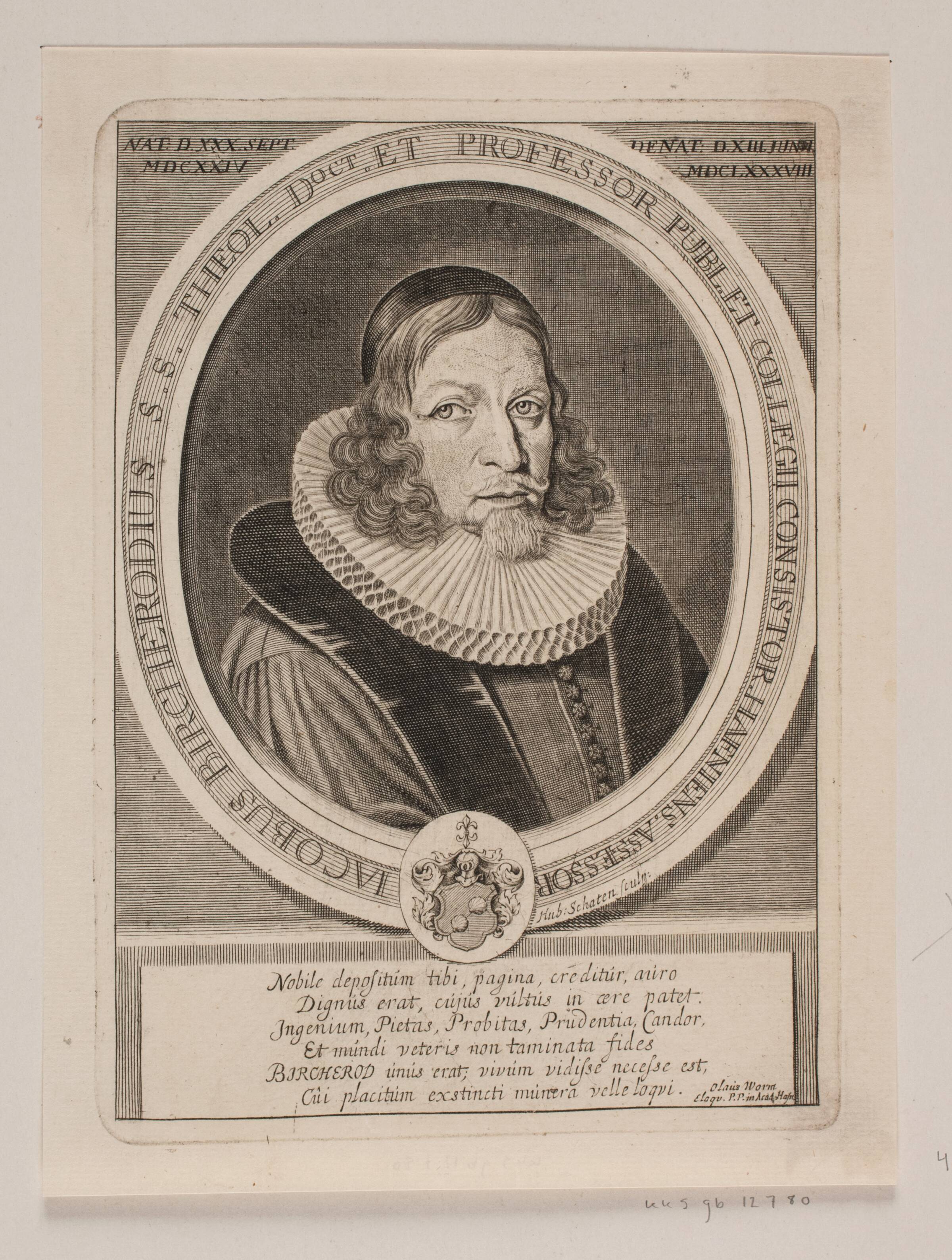 Professor Jacob Bircherod, Hubert Schaten, 1624-1691