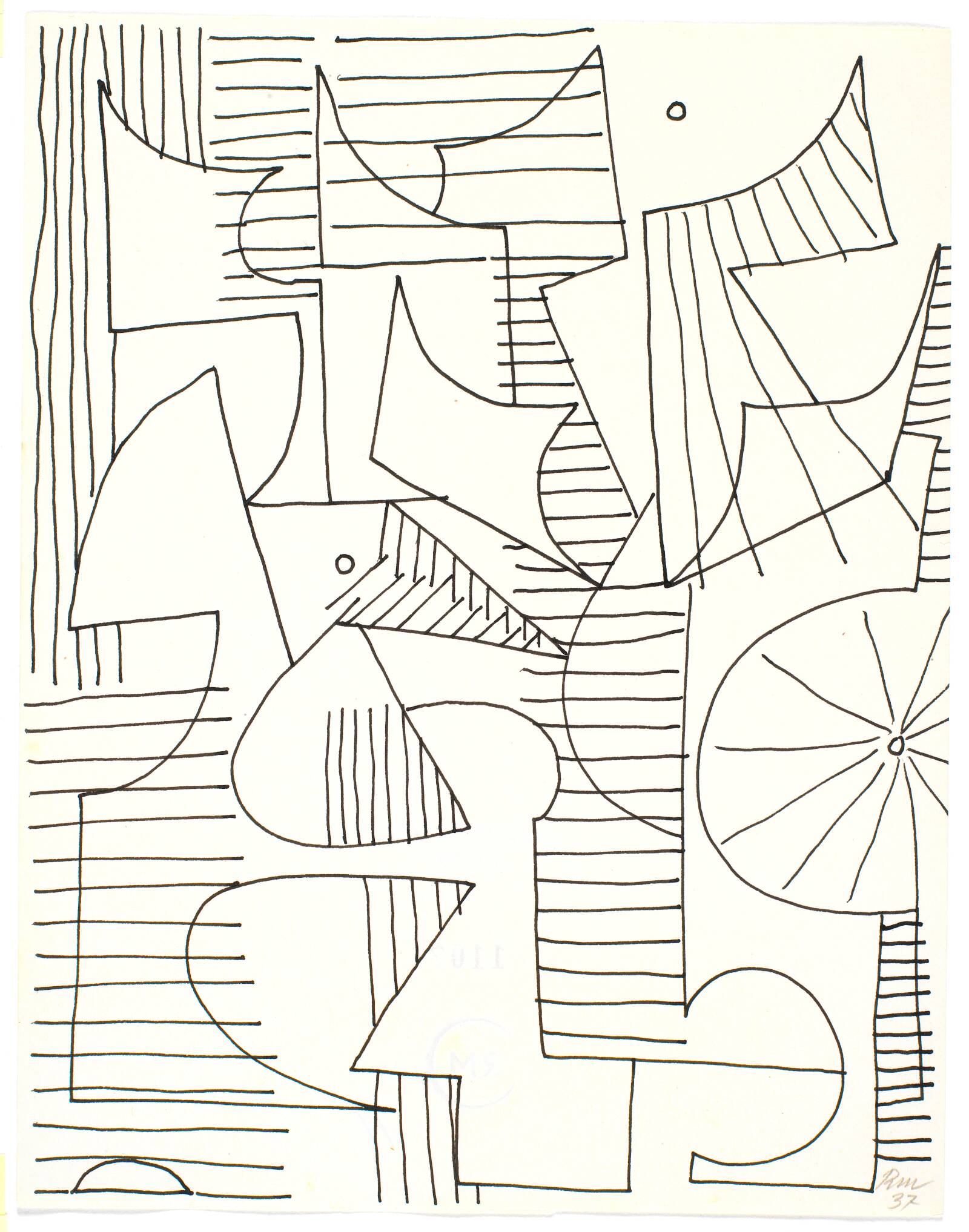 Botanisk-geometrisk komposition, Richard Mortensen, 1938-1940