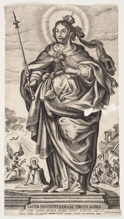 Jomfru Maria med krone og scepter