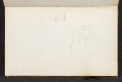 Studier af en soldat og blyantsrids