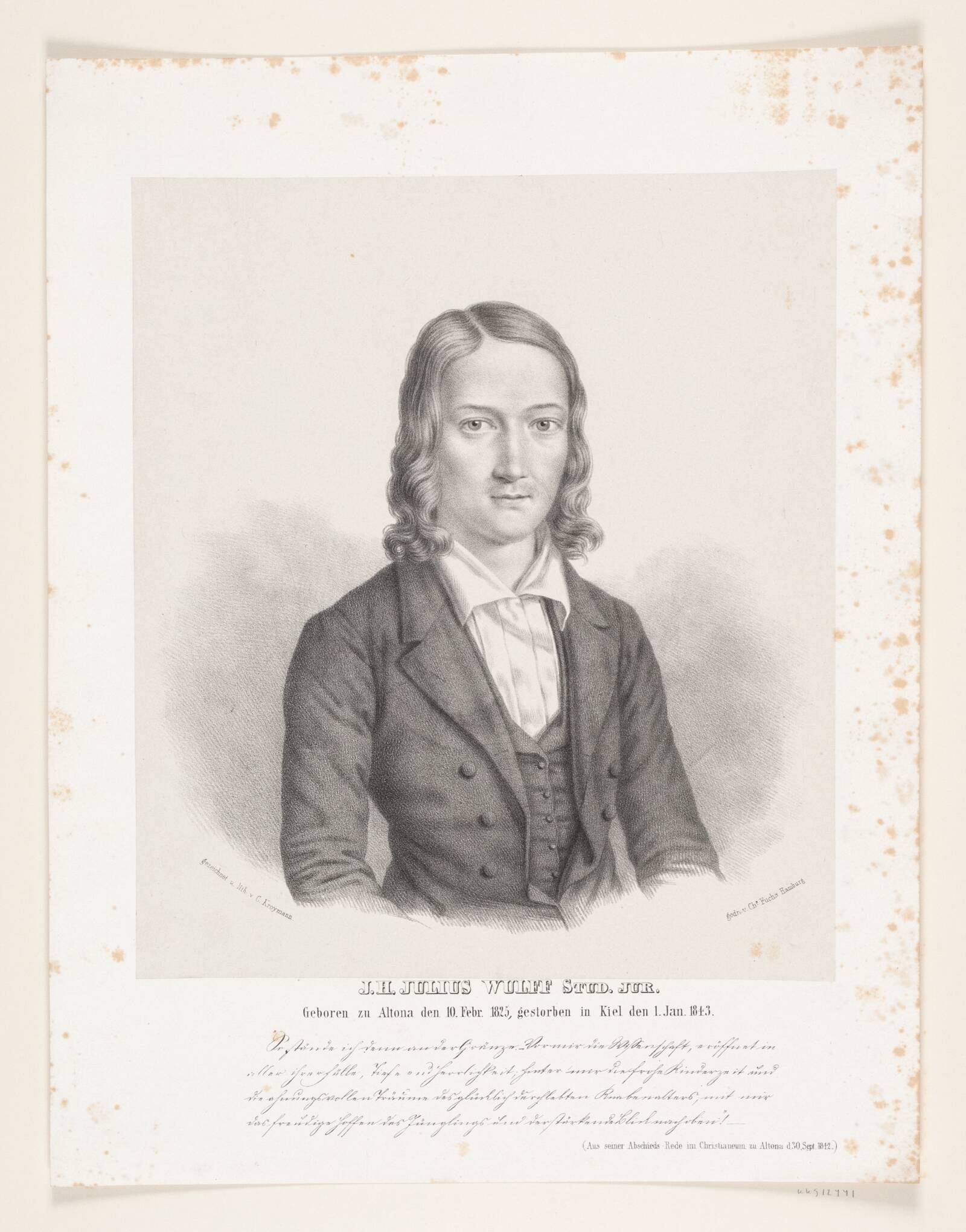 J.H. Julius Wulff, Carl Friedrich Kroymann, 1843-1848