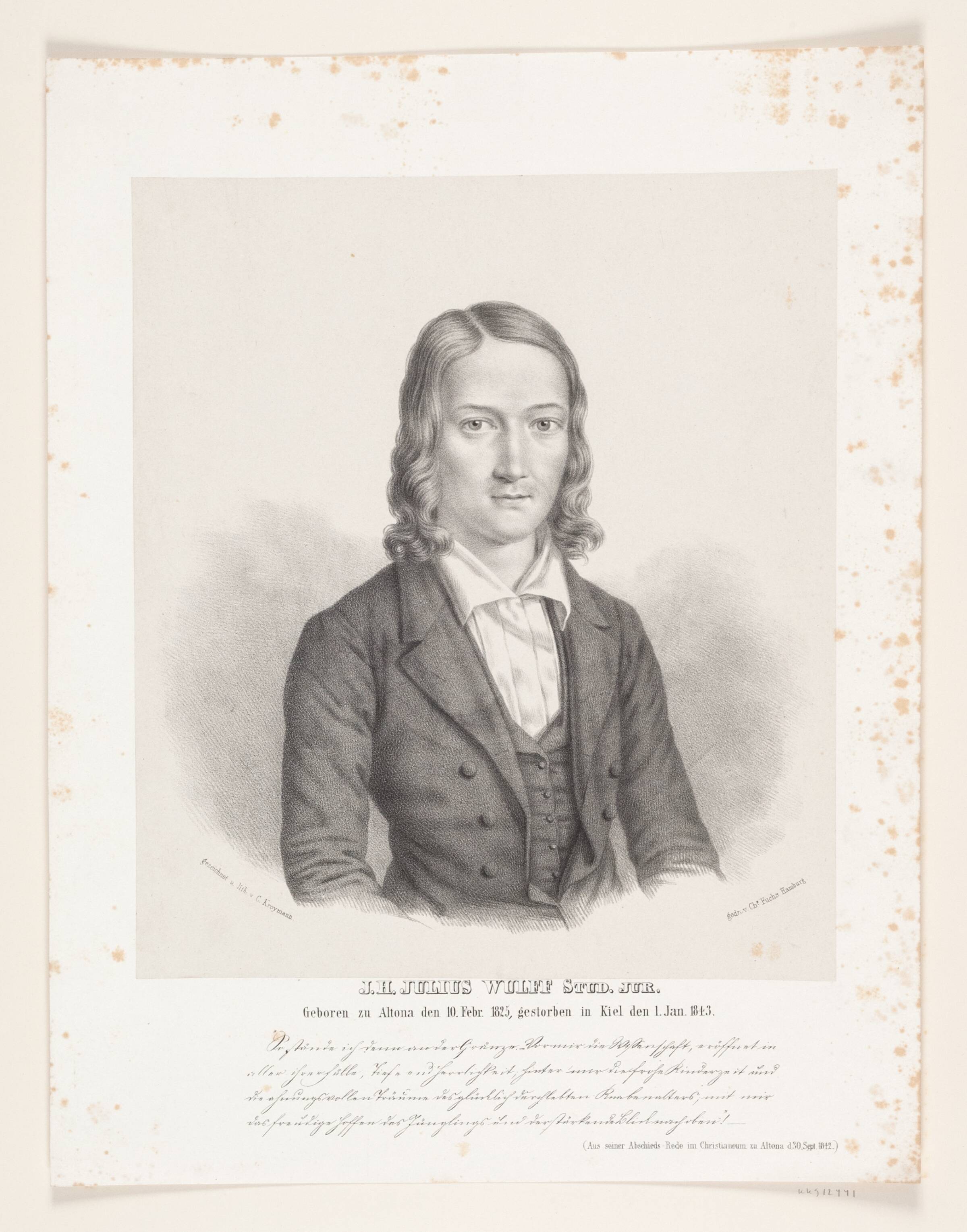 J.H. Julius Wulff, Carl Friedrich Kroymann, 1843-1848
