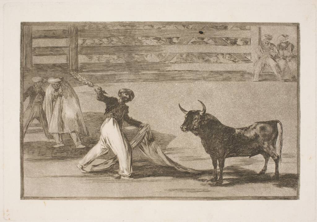 Oprindelsen til harpunerne eller banderillaerne, Francisco de Goya, 1815-1816