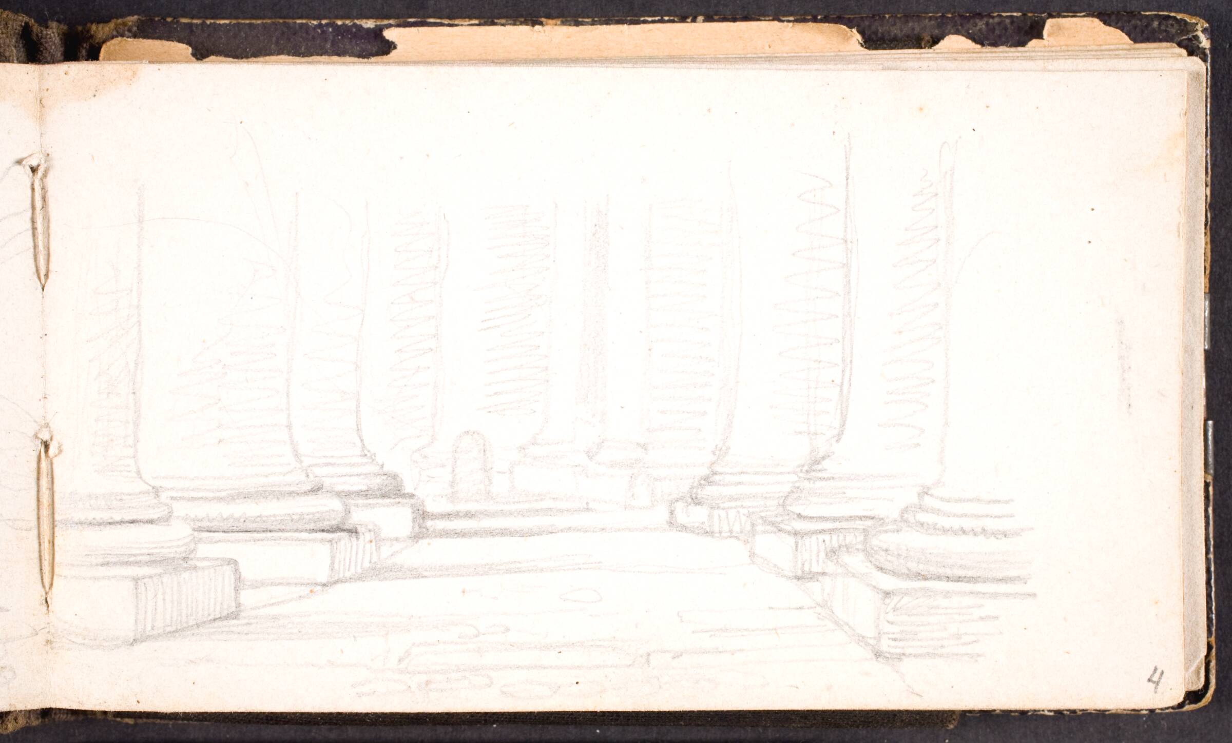 Detalje af Berninis kolonade på Peterspladsen, L.A. Schou, 1864-1867