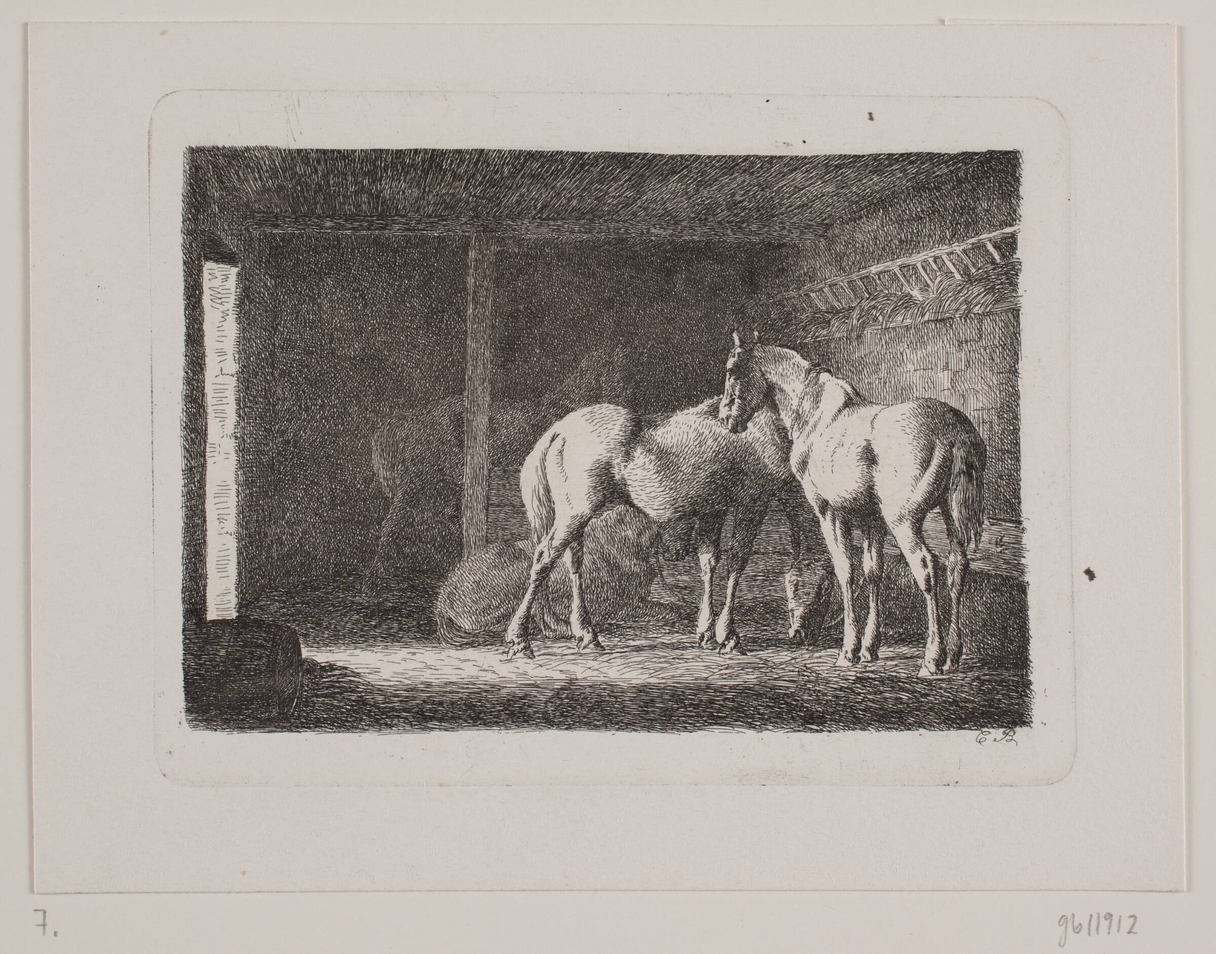 En hestestald, Carl Frederik Bartsch, 1852