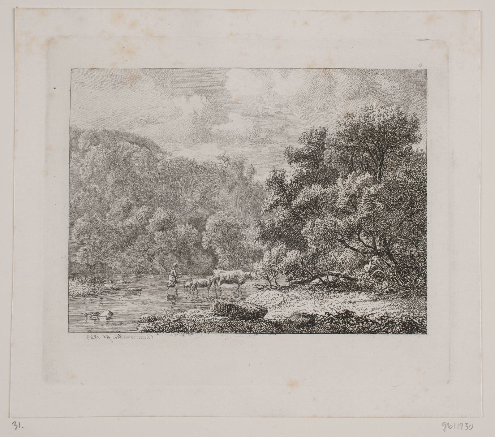 Parti ved Meildefloden, Hermann Carmiencke, 1849