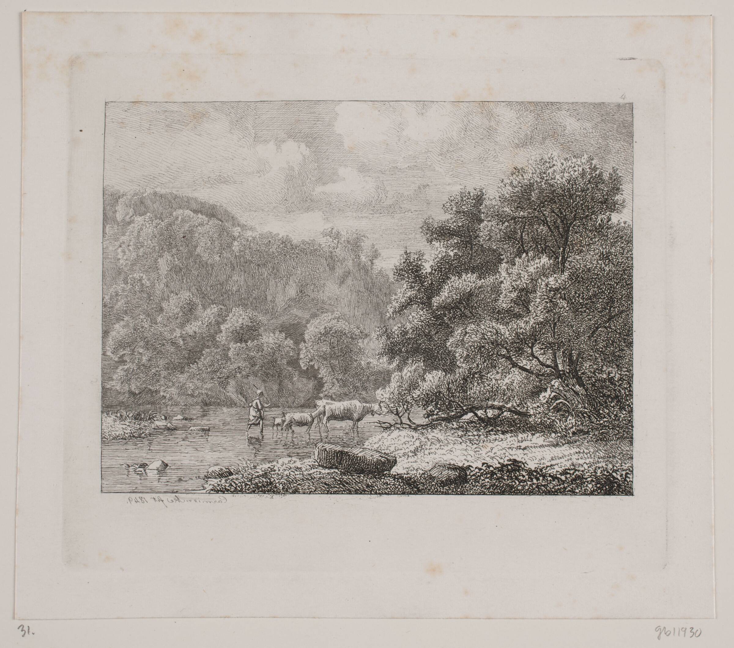 Parti ved Meildefloden, Hermann Carmiencke, 1849