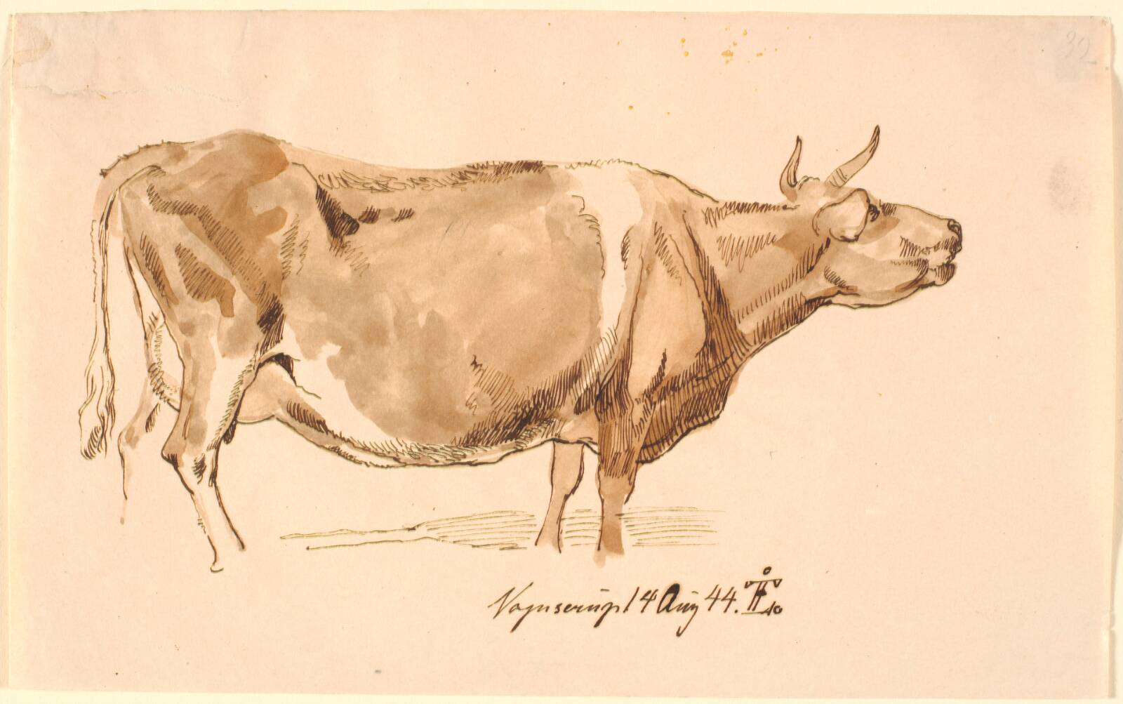 Brølende Ko, Johan Thomas Lundbye, 1844