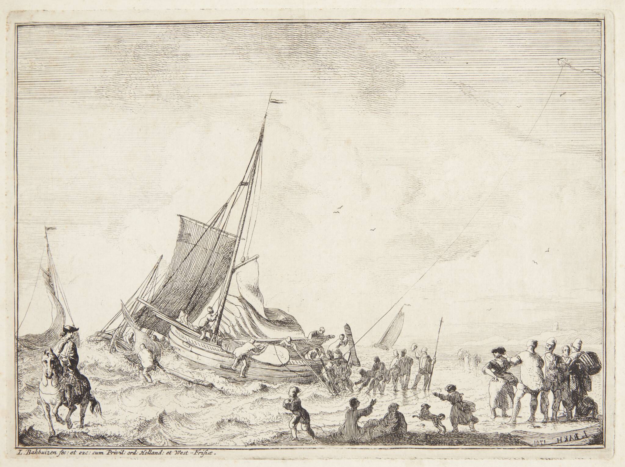 Sejlbåd, der står ud fra en hollandsk strand