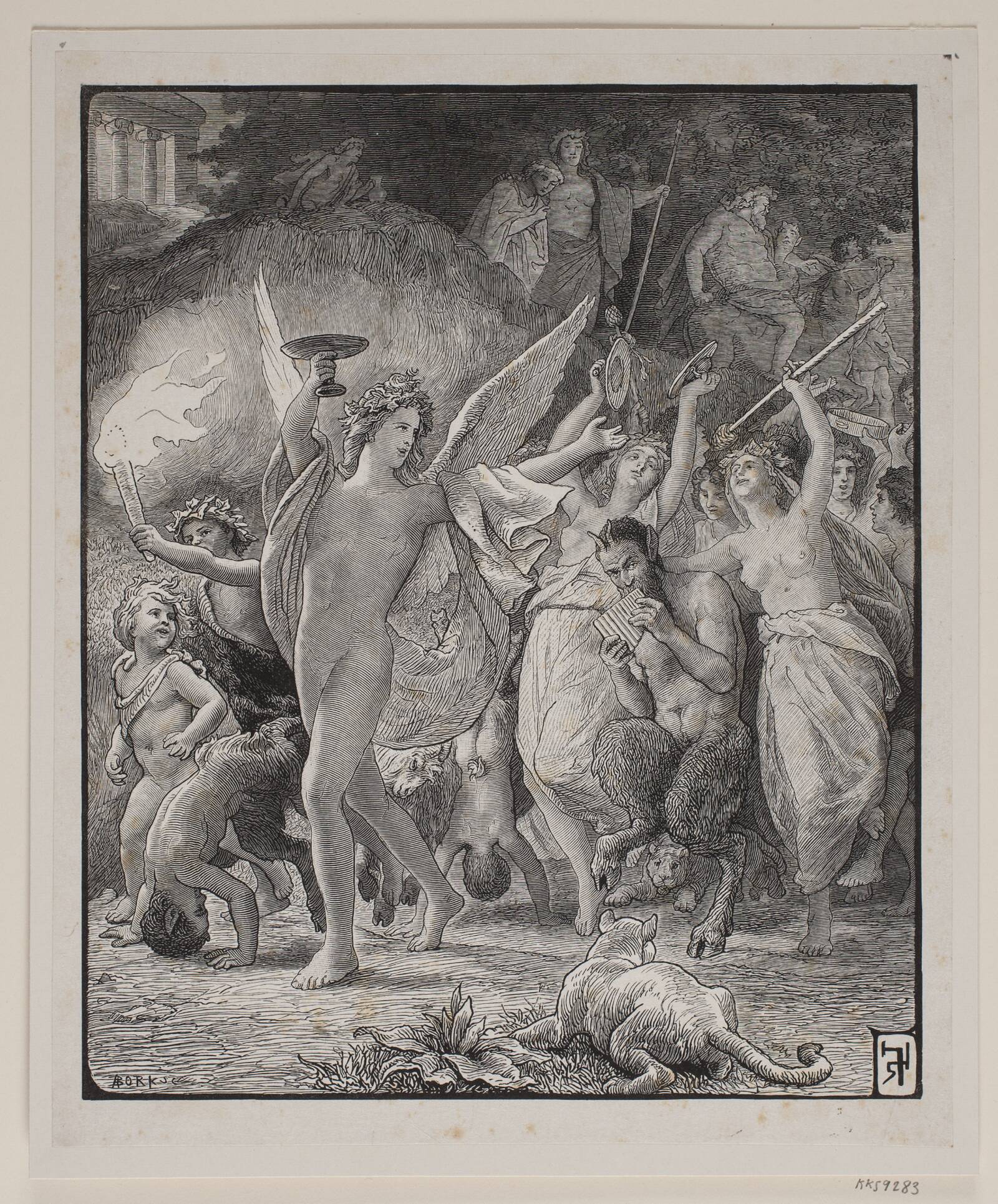Amor hos Bacchus, André Bork, 1888