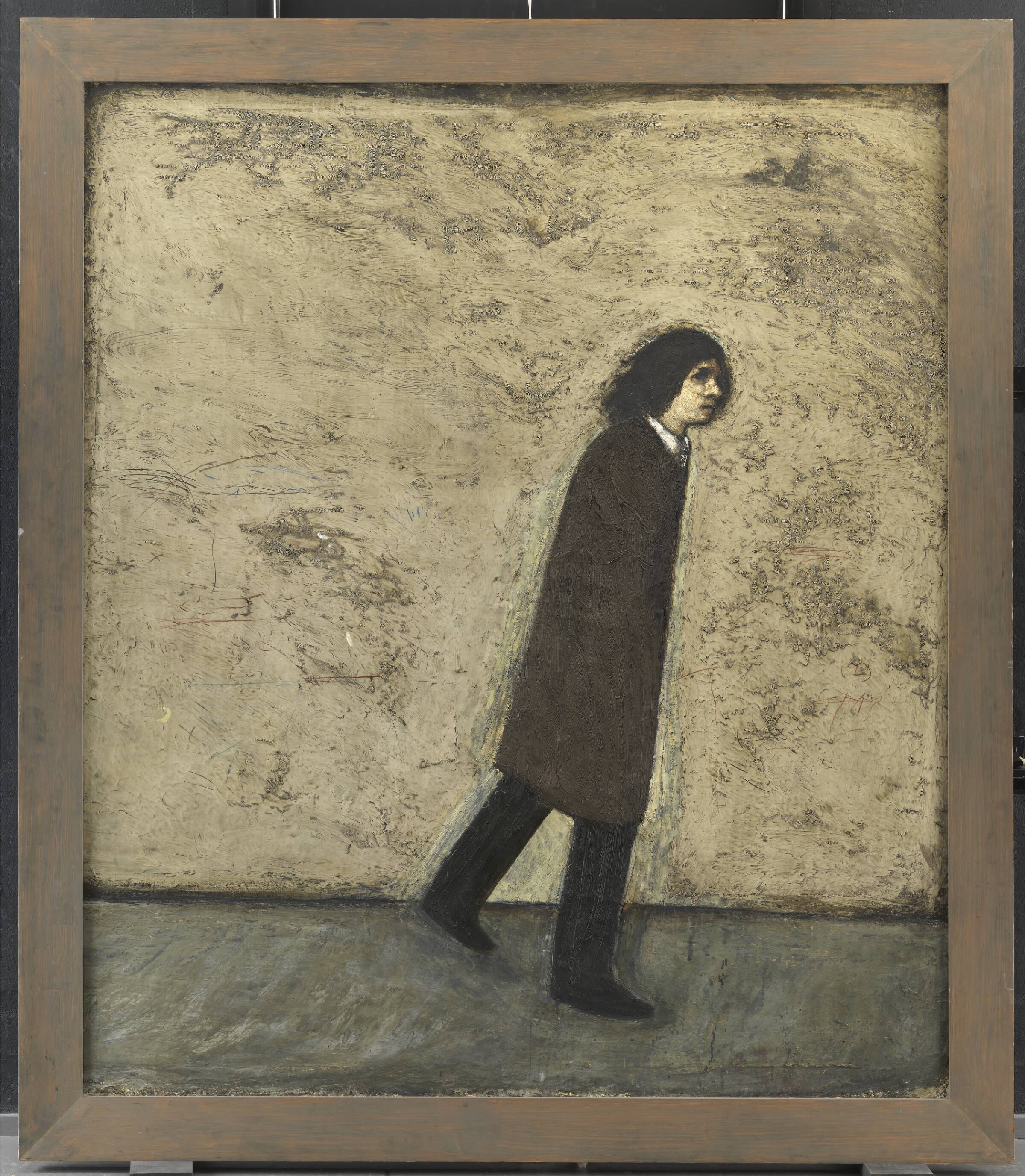Selvportræt, hel figur, gående, Kurt Trampedach, 1970