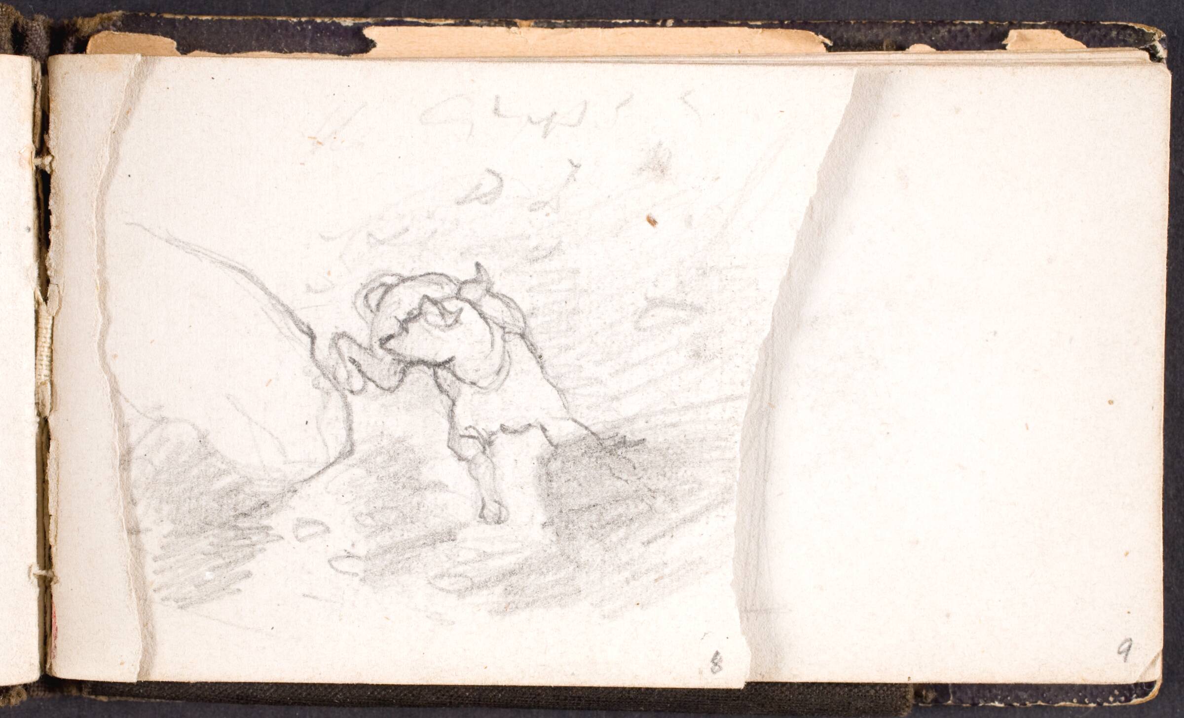 Løbende hund, L.A. Schou, 1864-1867